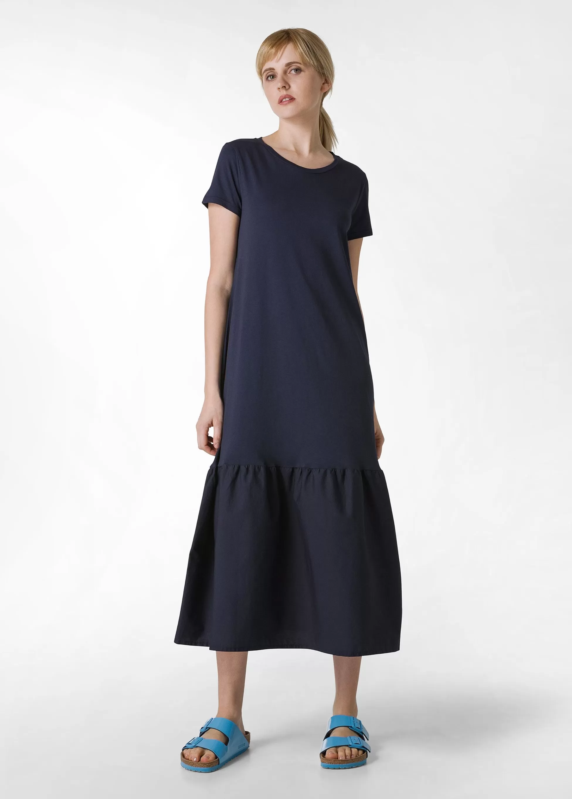 Donna DEHA Vestiti, Gonne E Tute*Abito Lungo Con Inserto In Popeline Blu