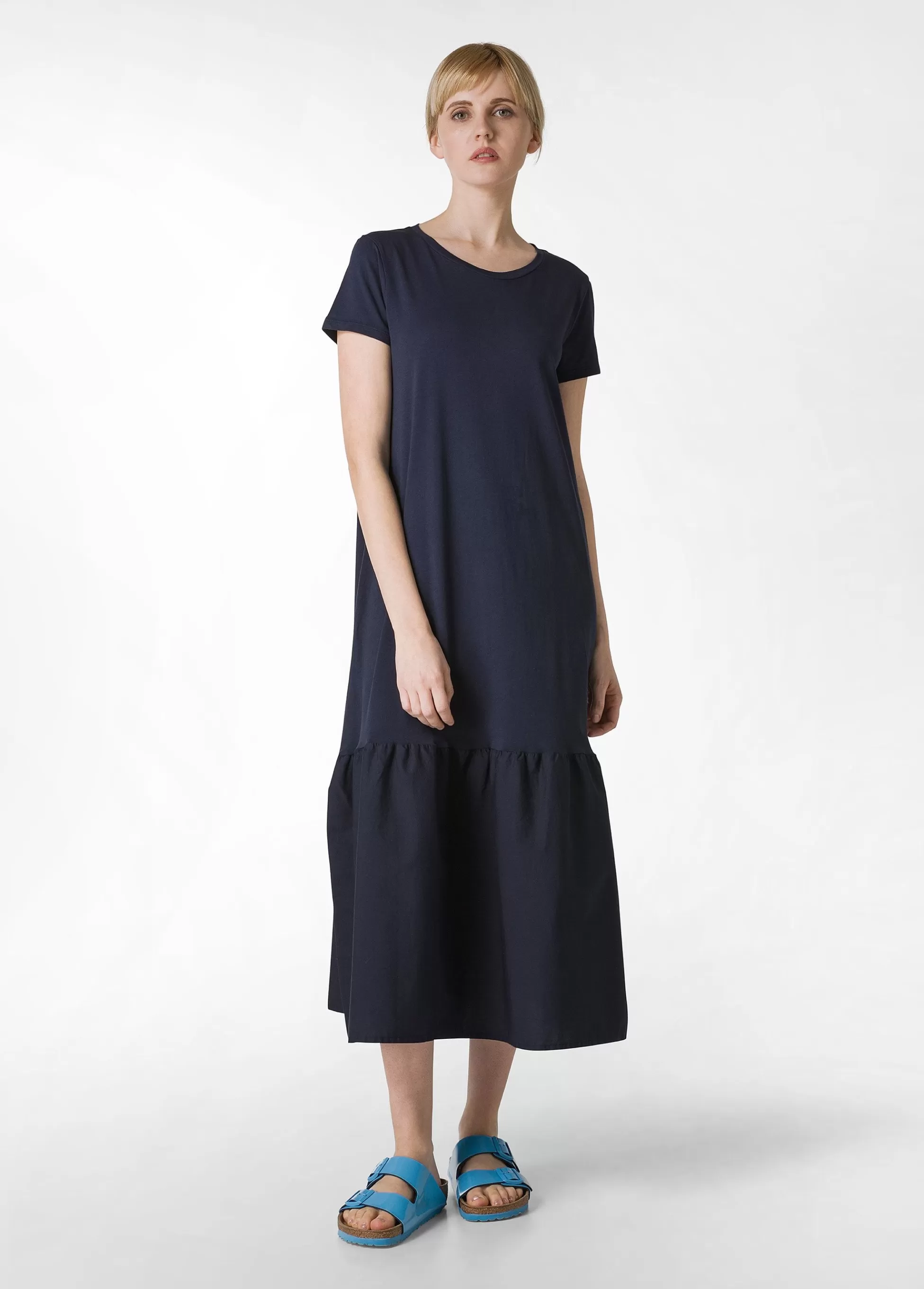 Donna DEHA Vestiti, Gonne E Tute*Abito Lungo Con Inserto In Popeline Blu