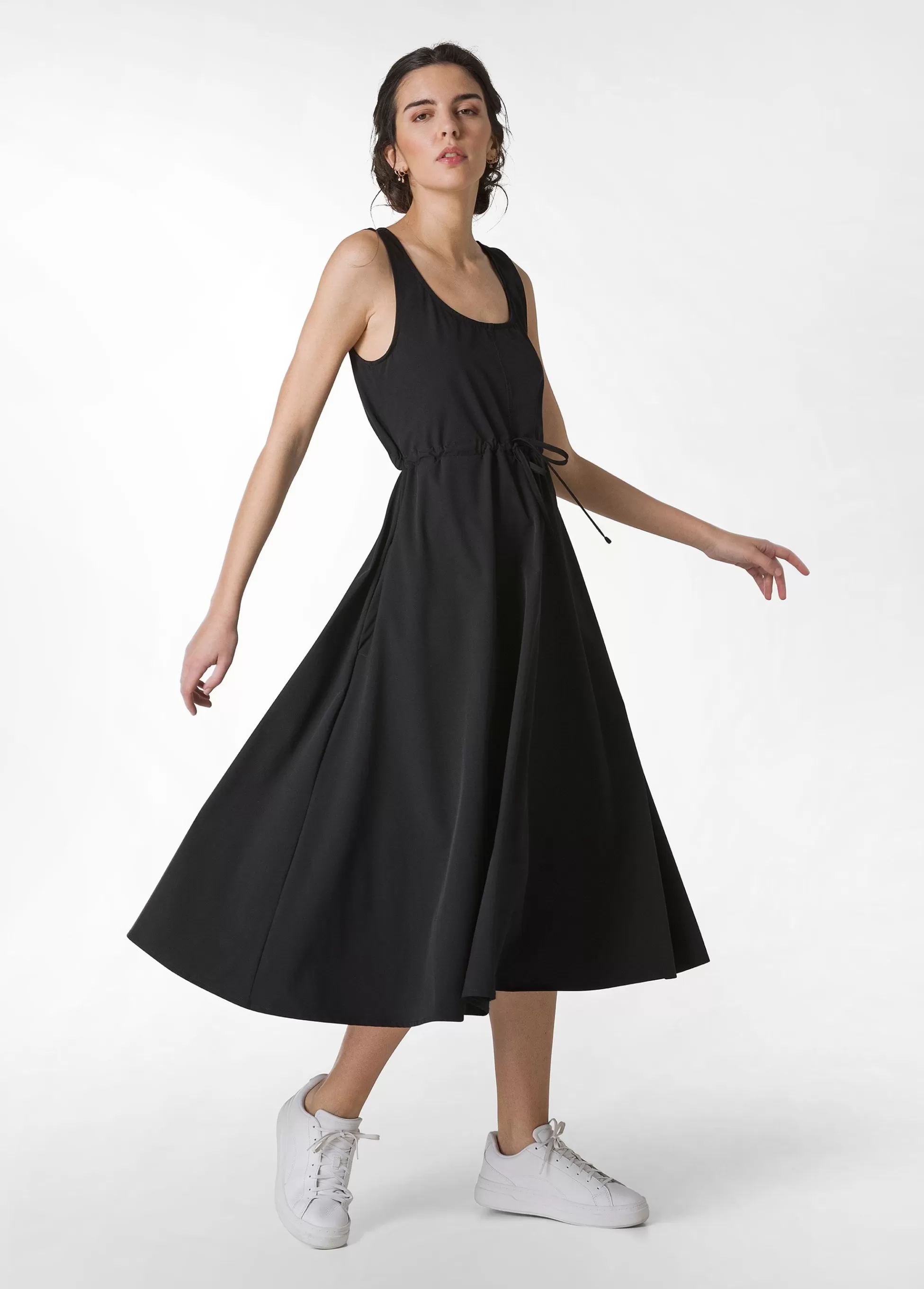 Donna DEHA Vestiti, Gonne E Tute*Abito Lungo In Nylon Con Logo Nero