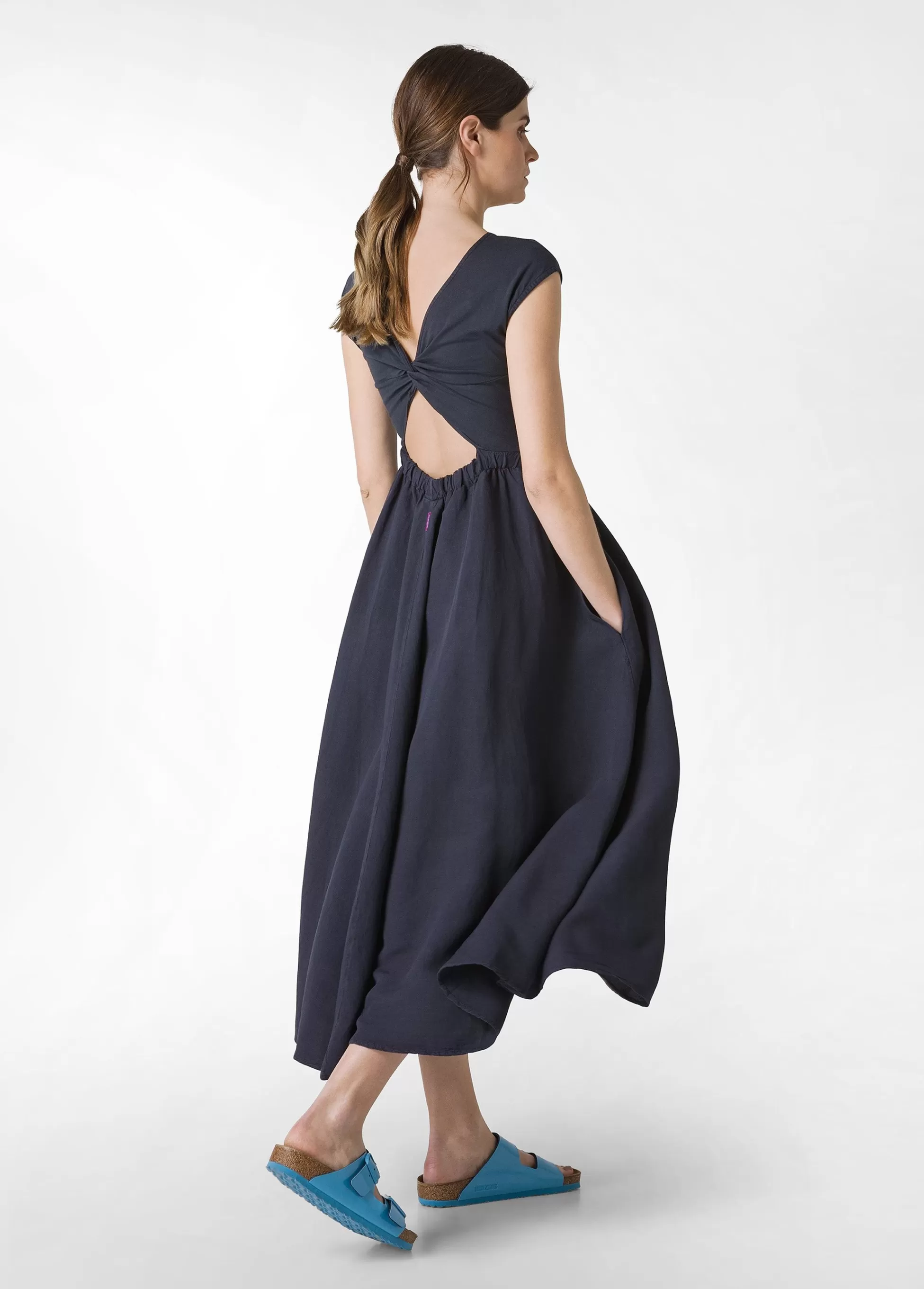 Donna DEHA Vestiti, Gonne E Tute*Abito Lungo Jersey E Lino Blu
