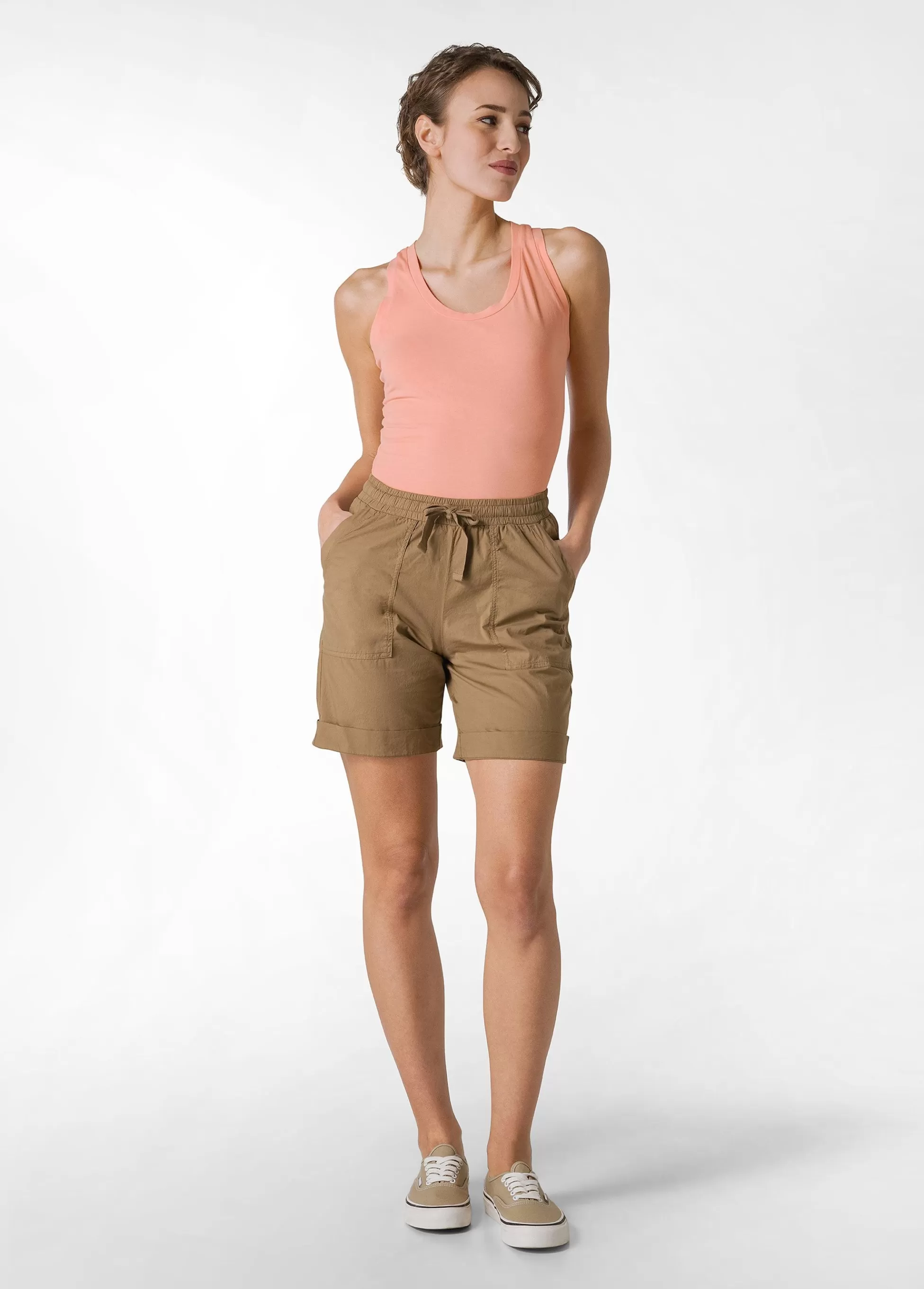Donna DEHA Bermuda*Bermuda In Popeline Con Coulisse Marrone