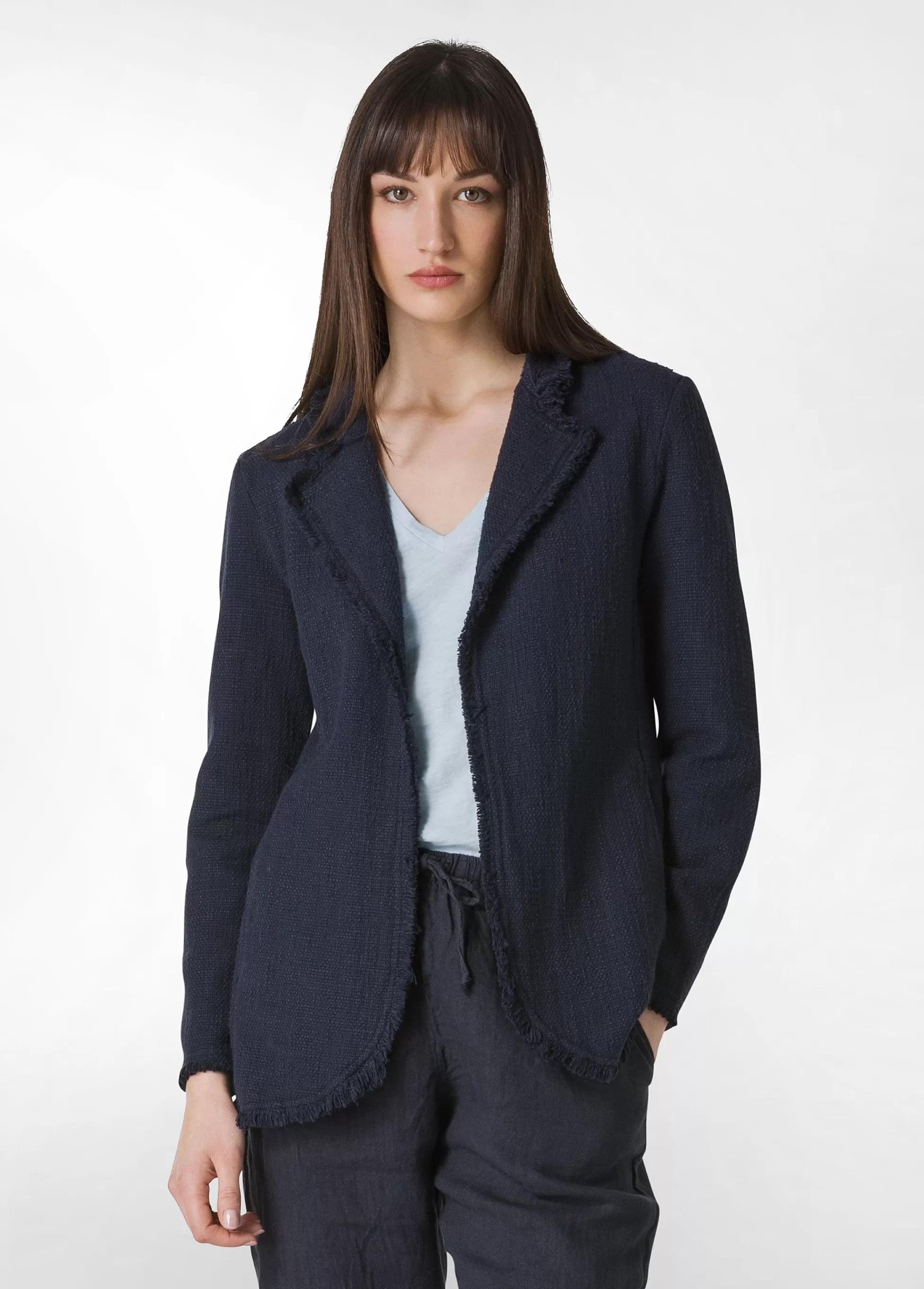 Donna DEHA Giacche E Giubbotti*Blazer In Tweed Di Cotone Blu