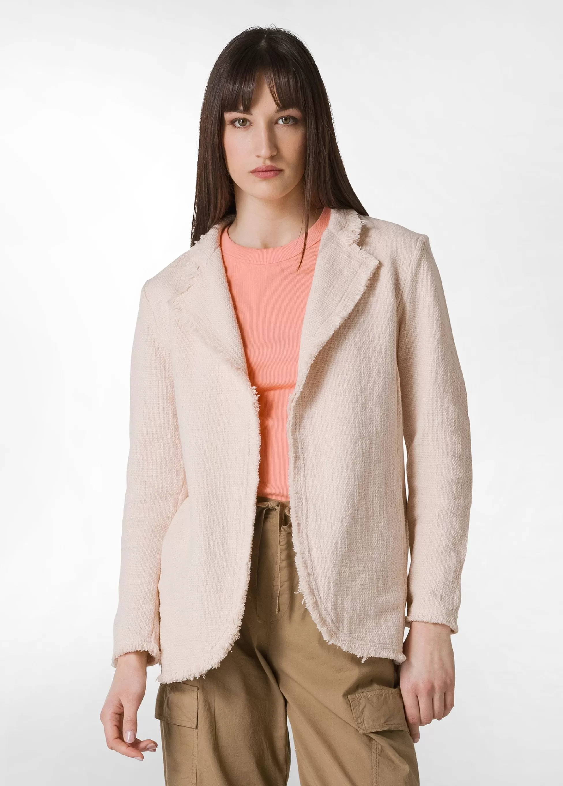 Donna DEHA Giacche E Giubbotti*Blazer In Tweed Di Cotone Rosa