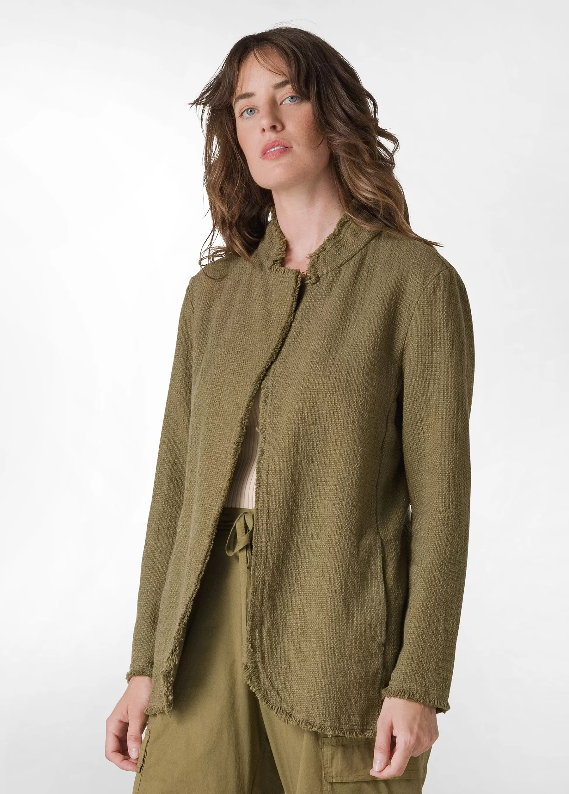 Donna DEHA Giacche E Giubbotti*Blazer In Tweed Di Cotone Verde
