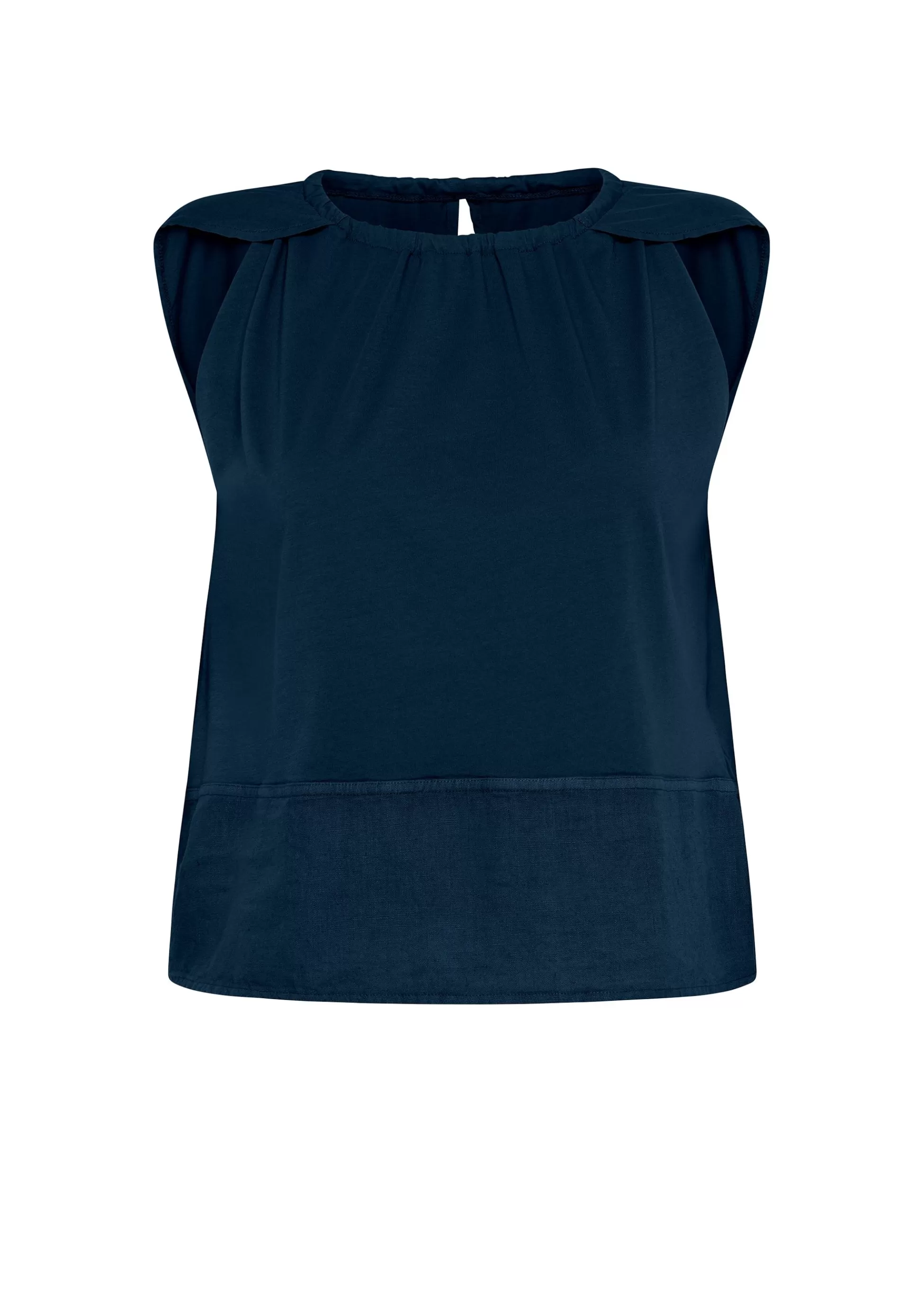 Donna DEHA Top & T-Shirts*Blusa Con Inserto In Lino Blu