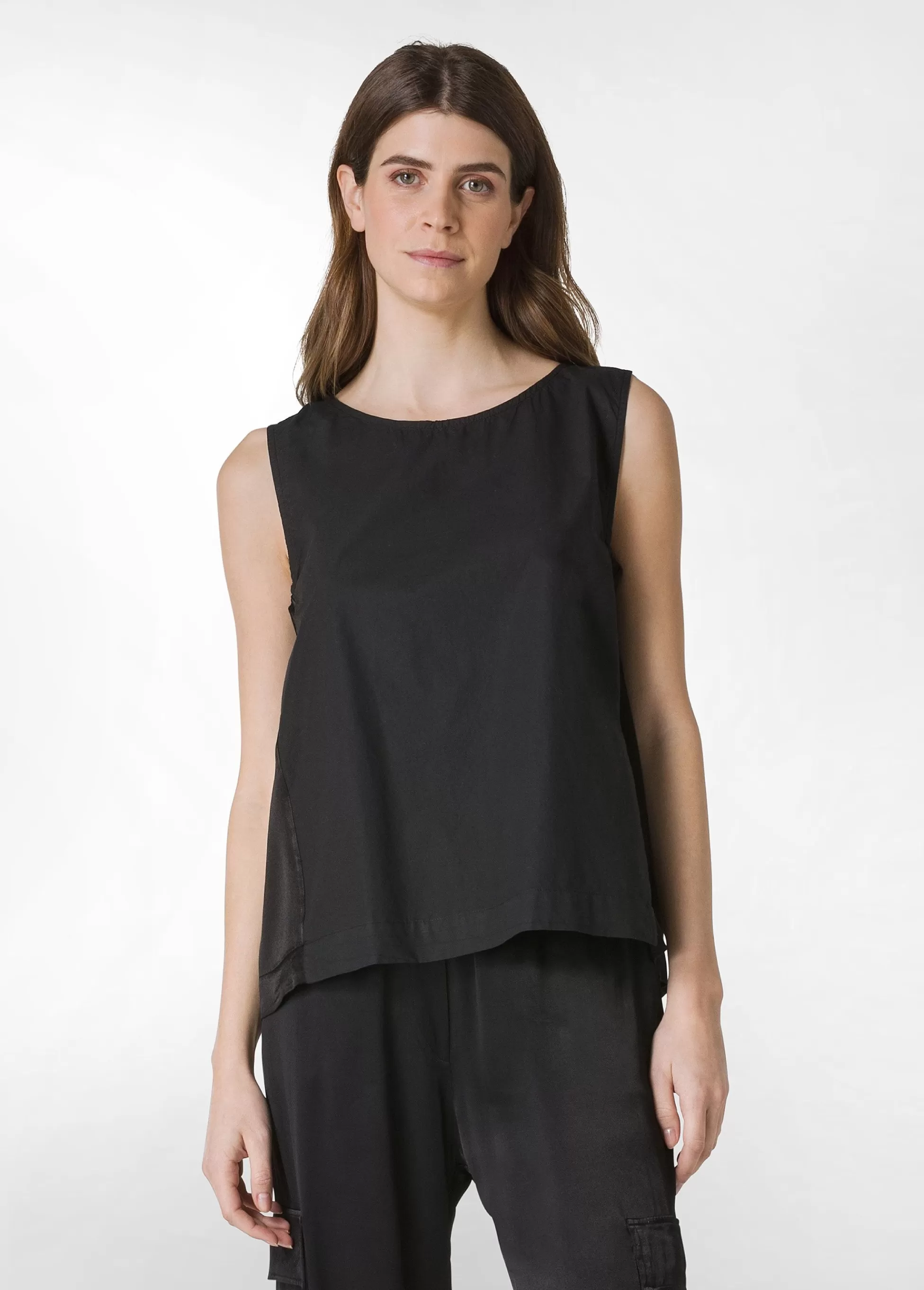 Donna DEHA Camicie & Bluse*Blusa Smanicata In Popeline E Raso Nero