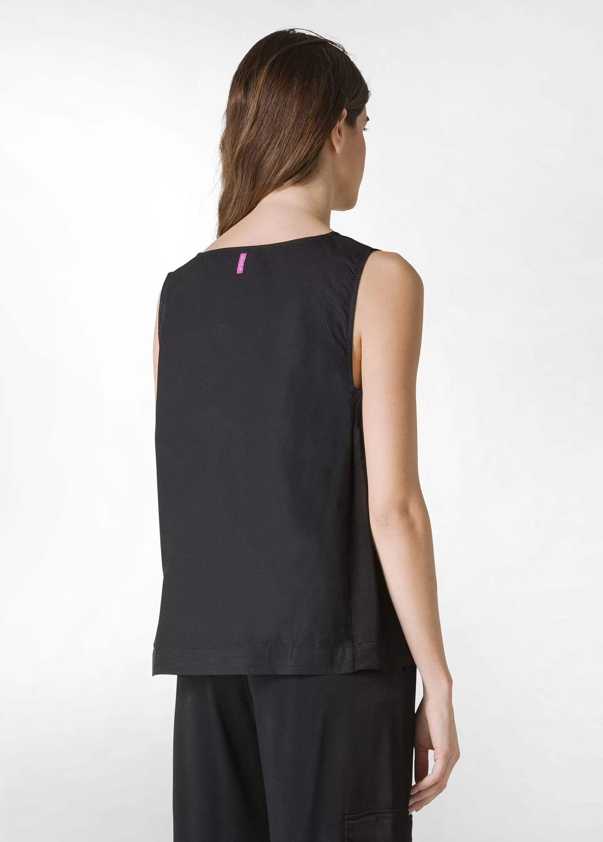 Donna DEHA Camicie & Bluse*Blusa Smanicata In Popeline E Raso Nero