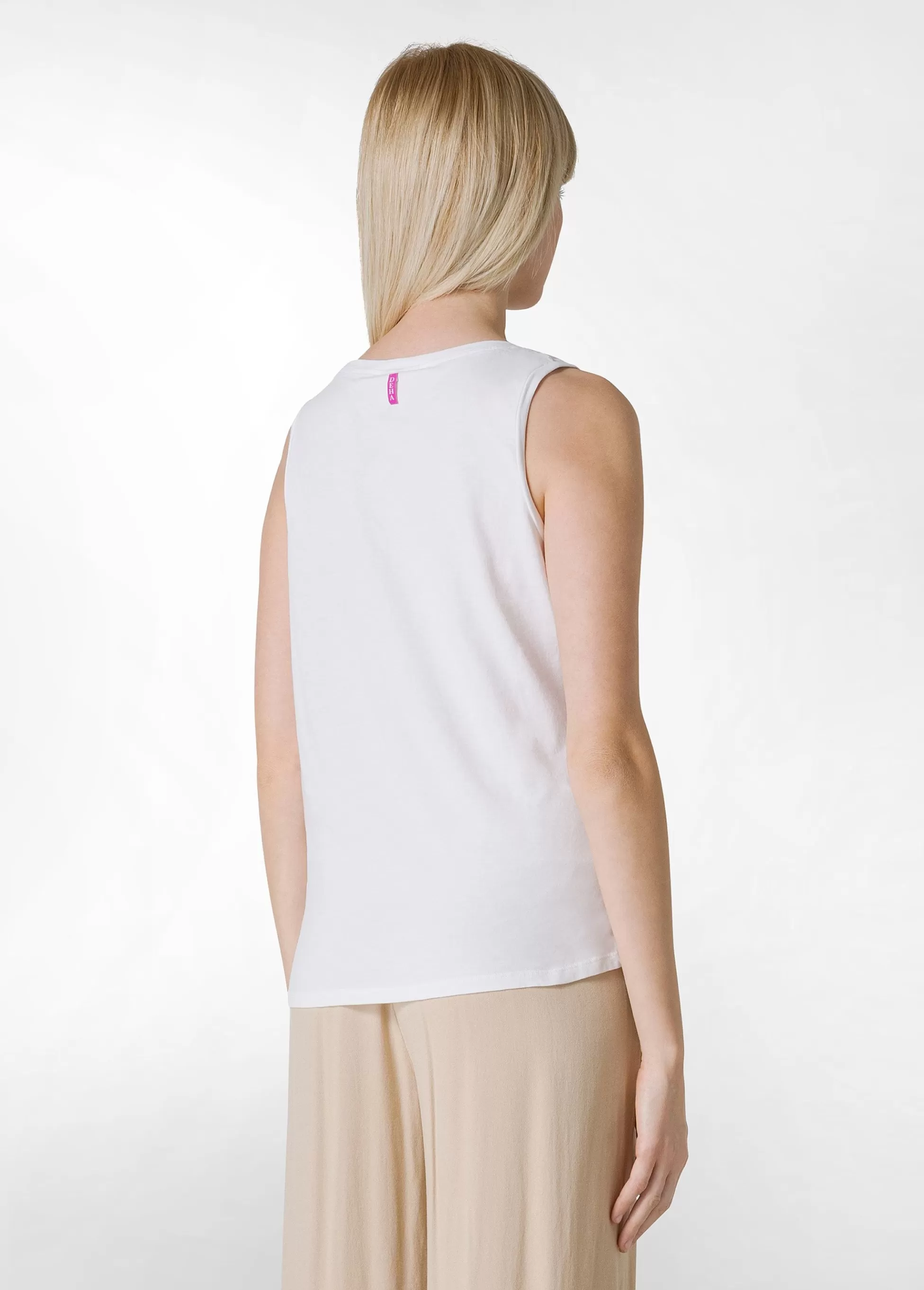 Donna DEHA Top & T-Shirts*Canotta Arricciata Bianco