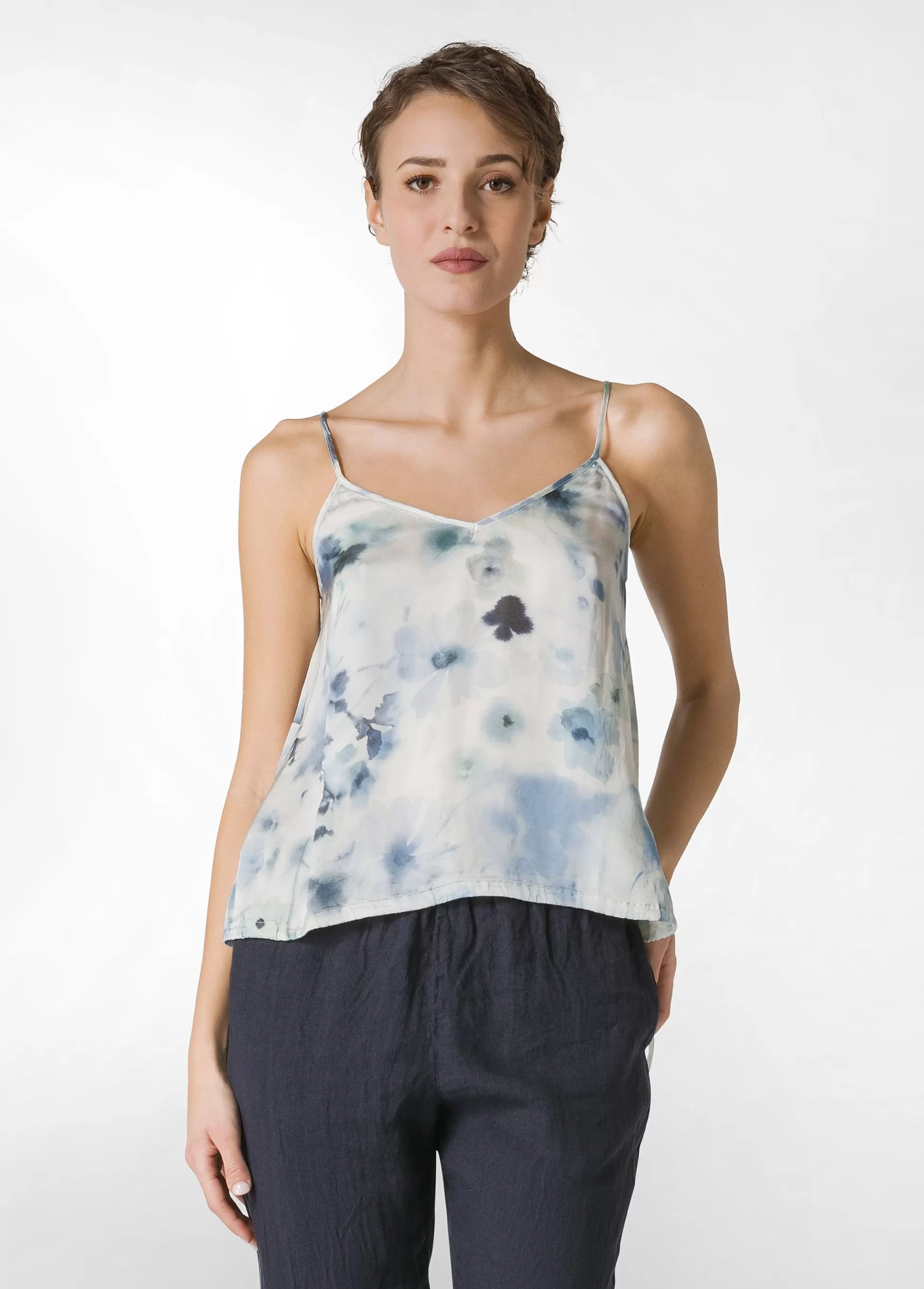 Donna DEHA Top & T-Shirts*Canotta In Raso Allover Blu