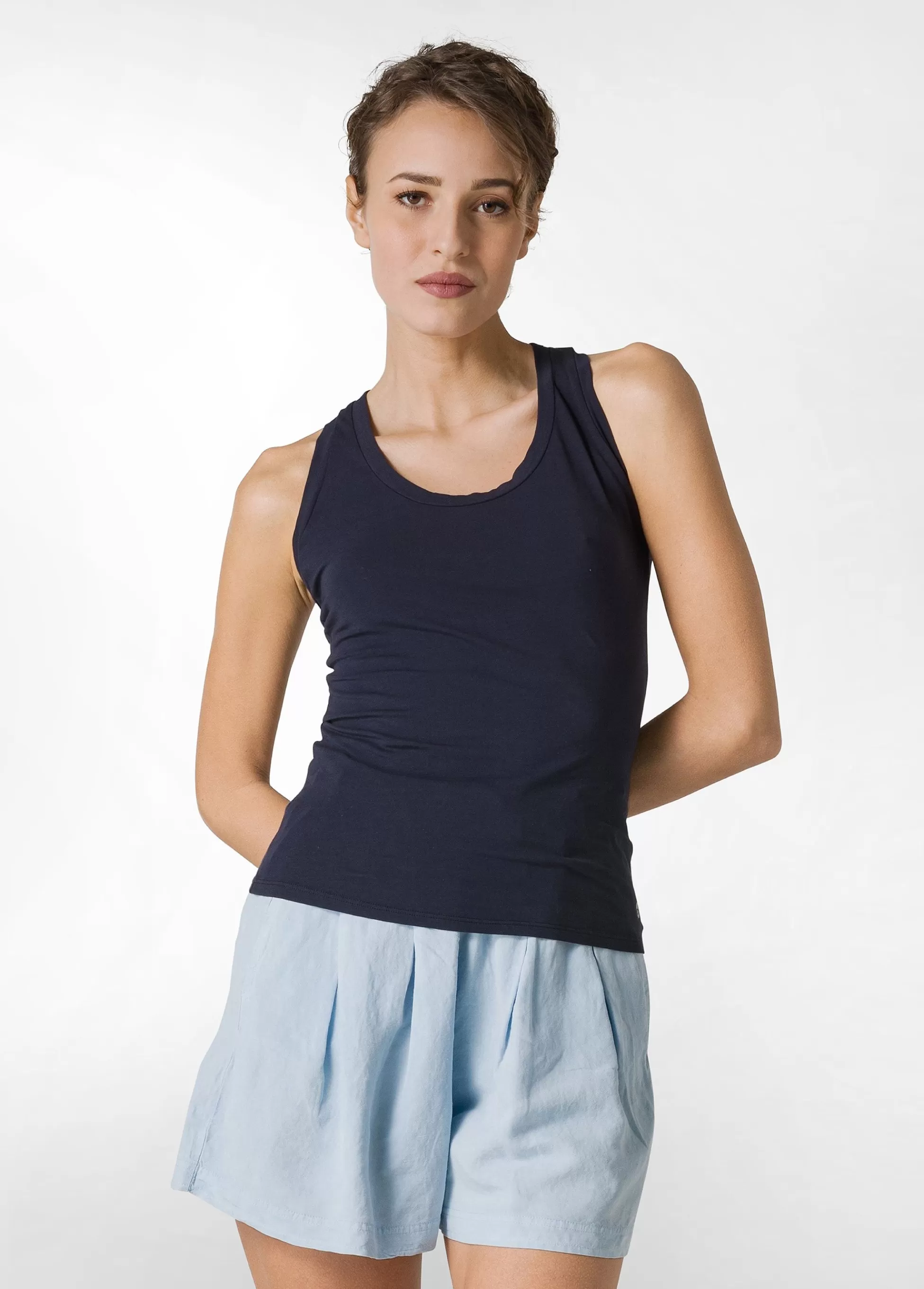 Donna DEHA Canotte E Reggiseni Sportivi*Canotta Vogatore Jersey Stretch Blu