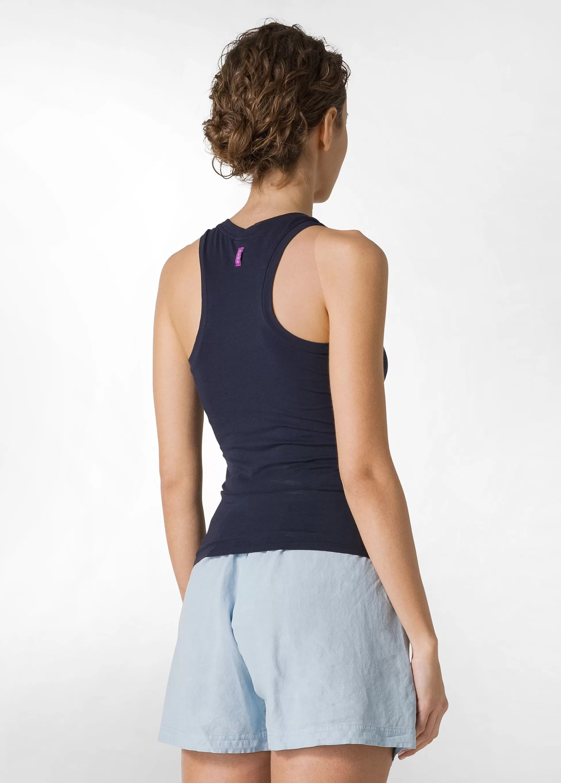 Donna DEHA Canotte E Reggiseni Sportivi*Canotta Vogatore Jersey Stretch Blu