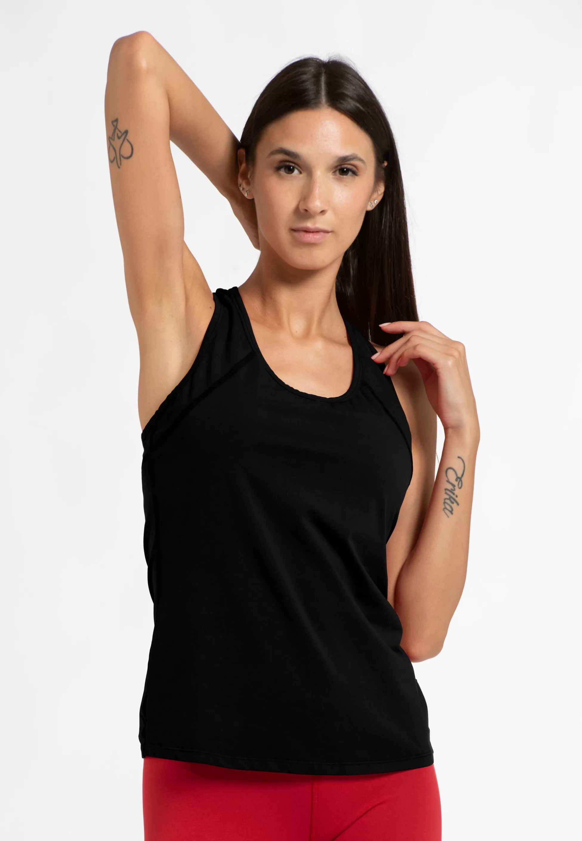 Donna DEHA Canotte E Reggiseni Sportivi*Canotta Vogatore Jersey Stretch Nero