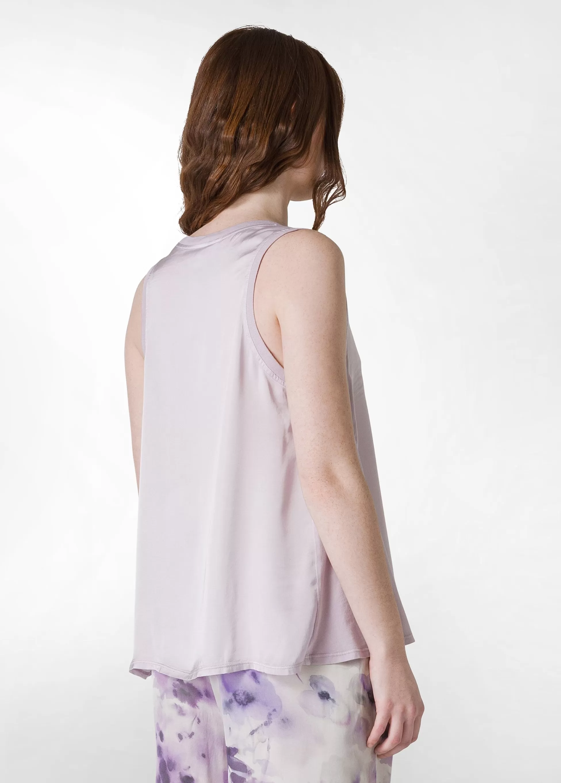 Donna DEHA Top & T-Shirts*Canotta Yoga In Raso Con Grafica Viola