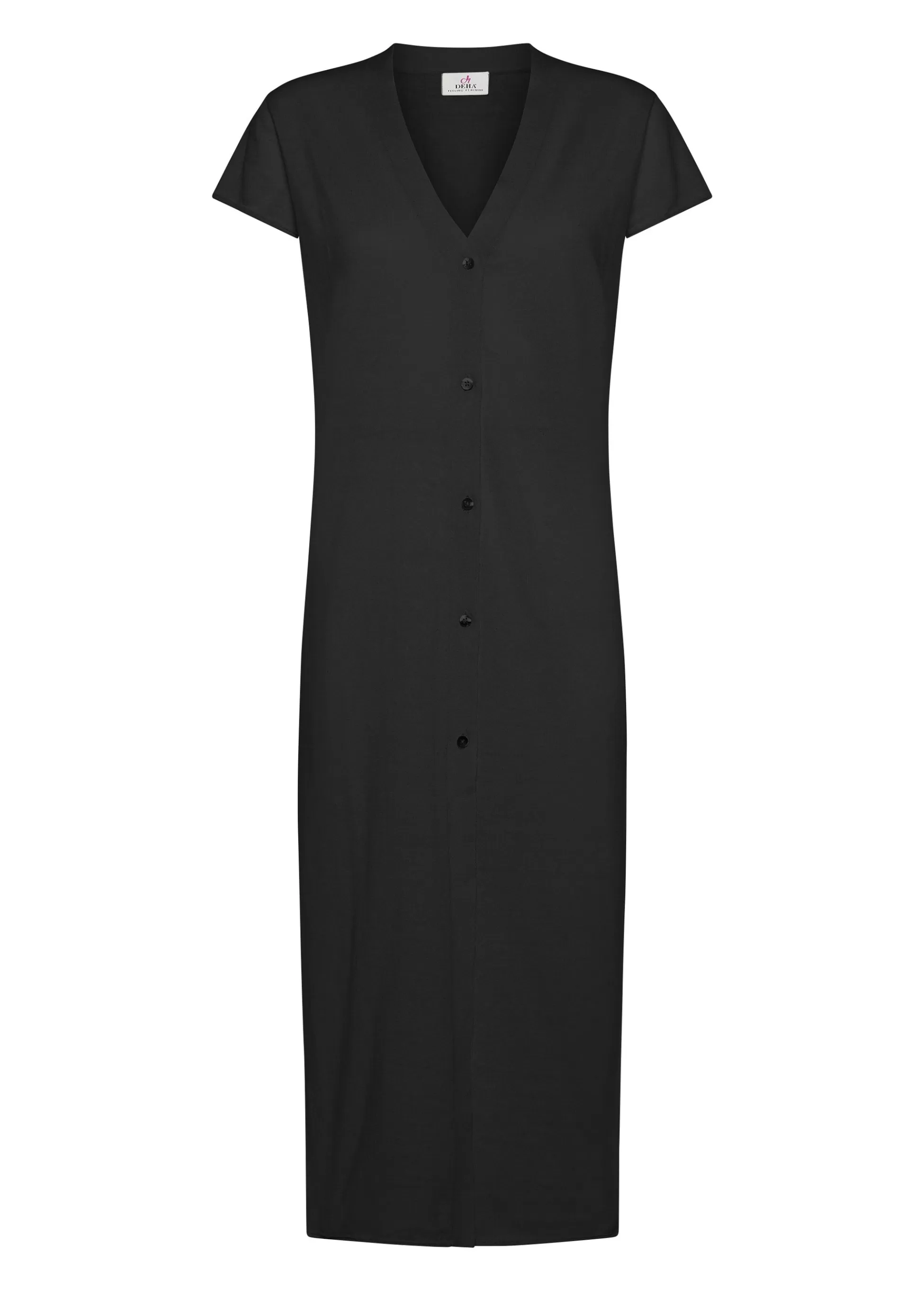 Donna DEHA Felpe & Maglieria*Cardigan In Maglia Misto Lino Lungo Nero