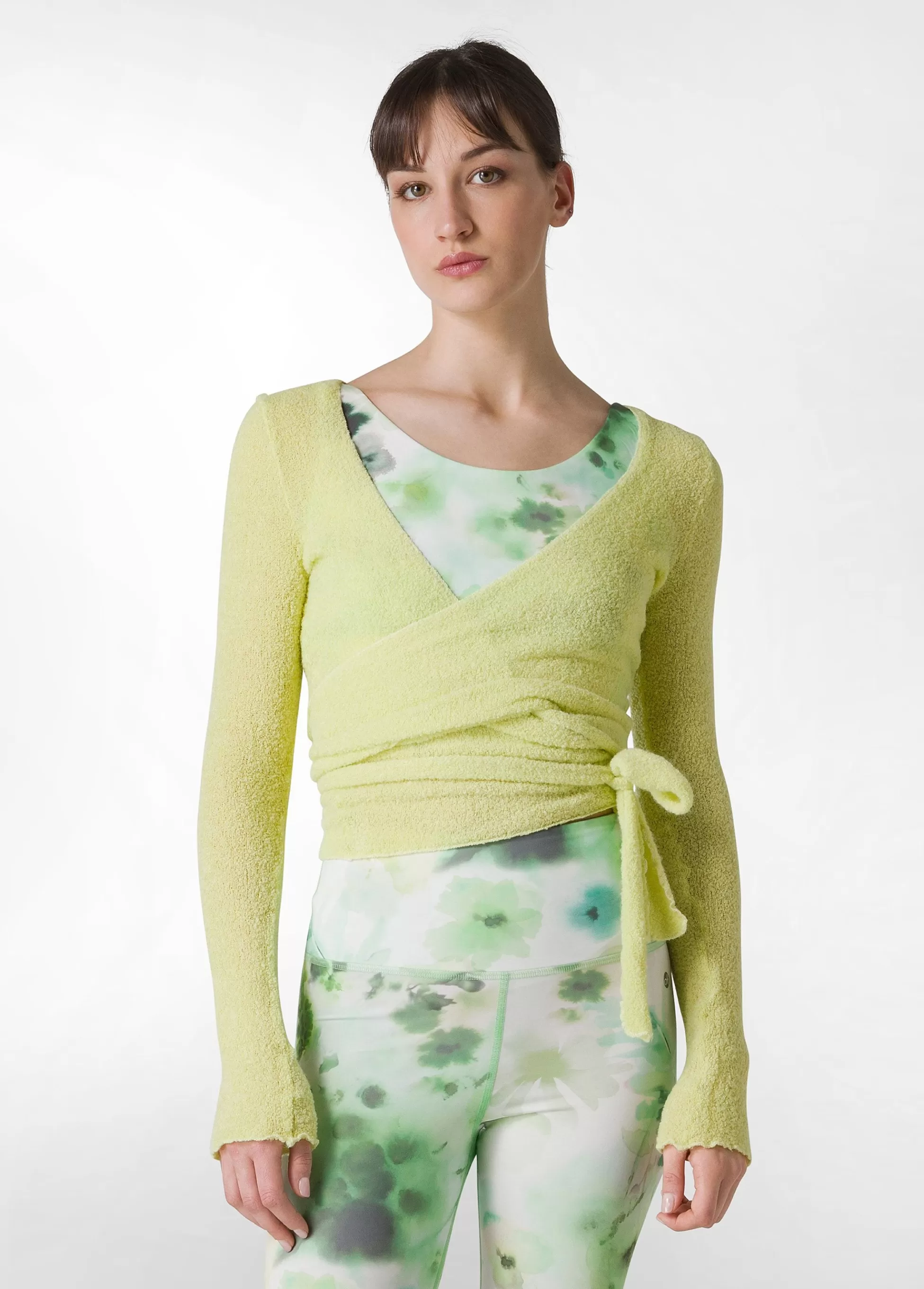 Donna DEHA Felpe & Maglieria*Cardigan Incrociato In Boucle' Giallo