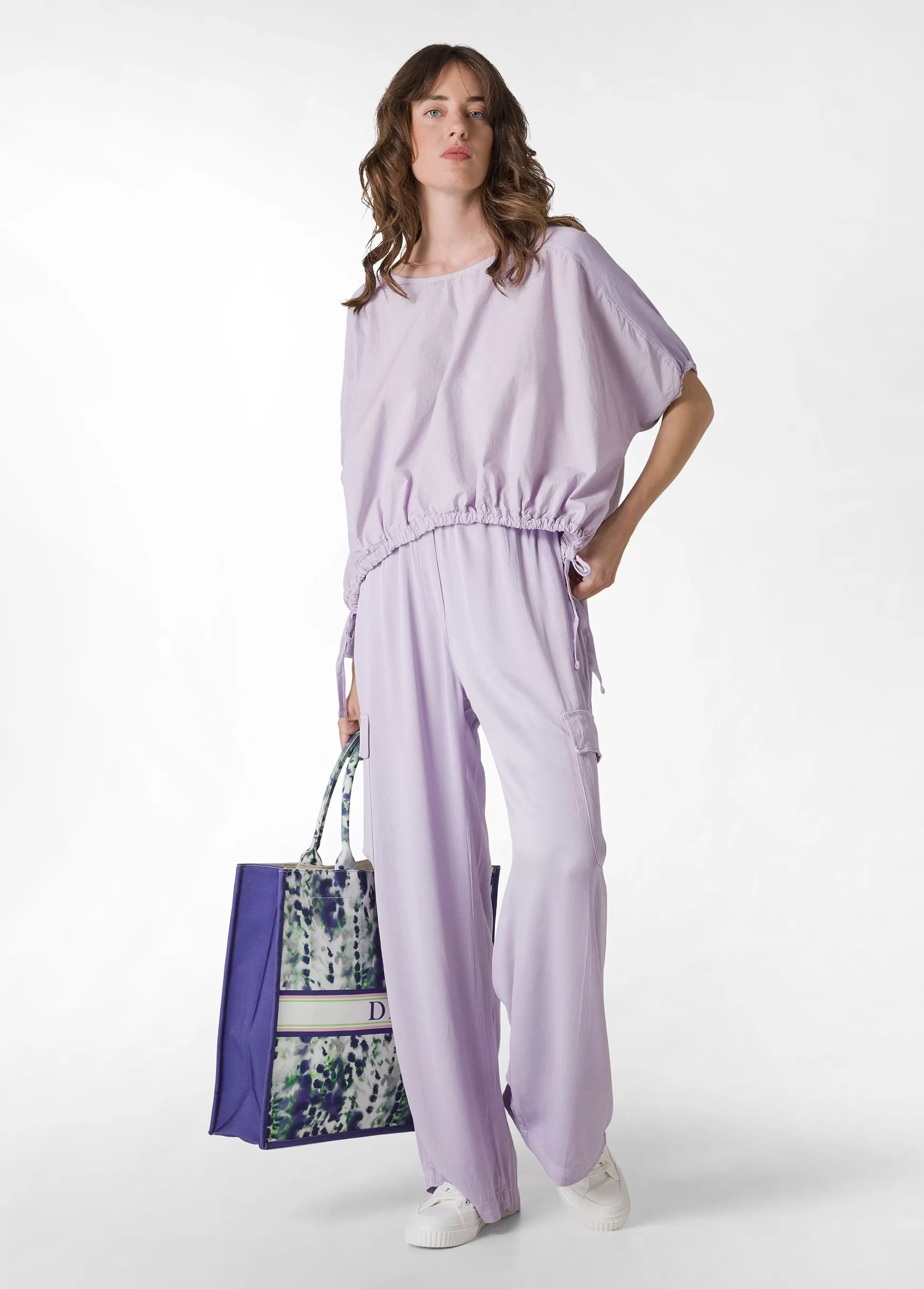 Donna DEHA Comfort Set*Completo In Popeline E Raso Viola