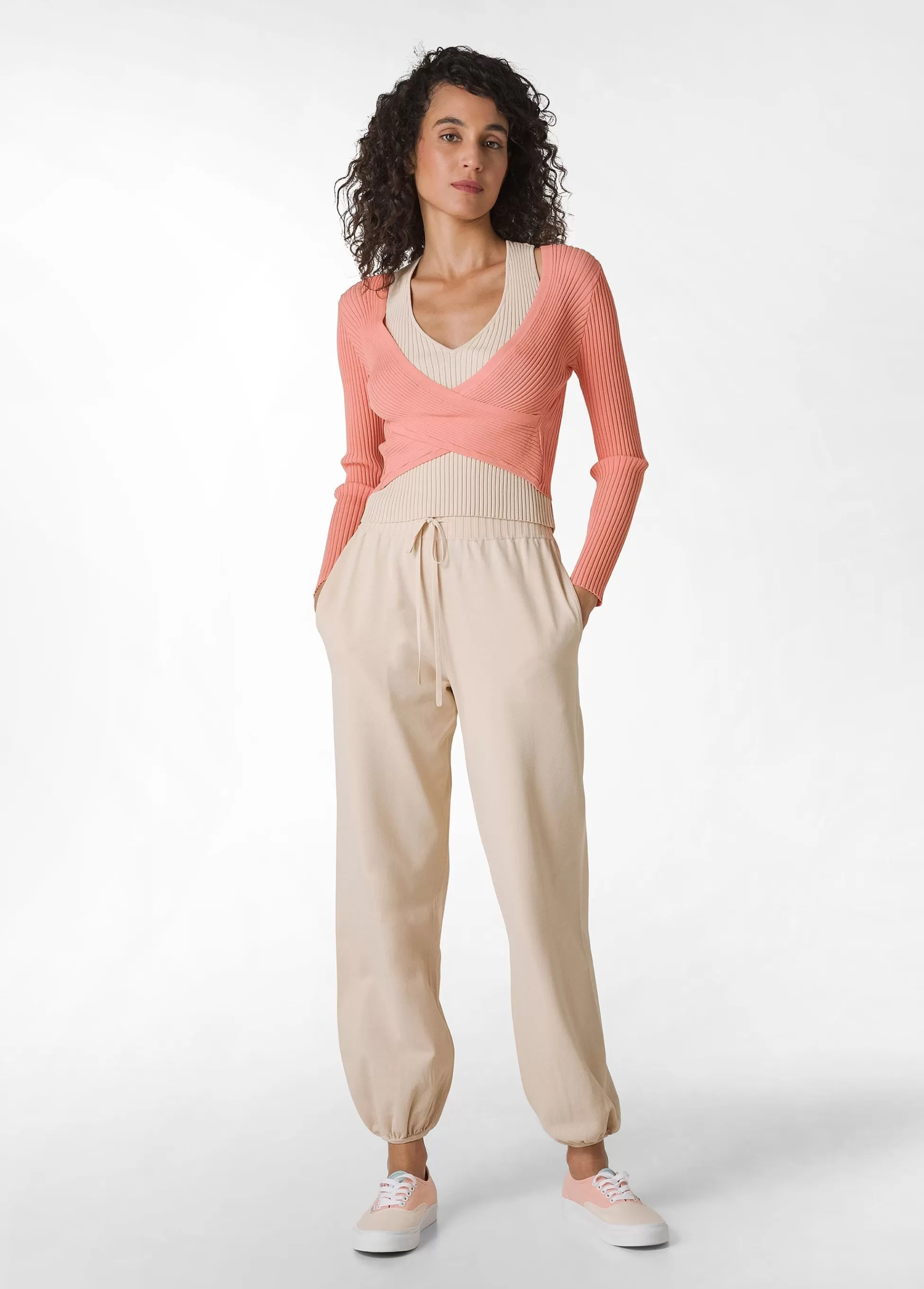 Donna DEHA Comfort Set*Completo In Rayon Arancio E Beige