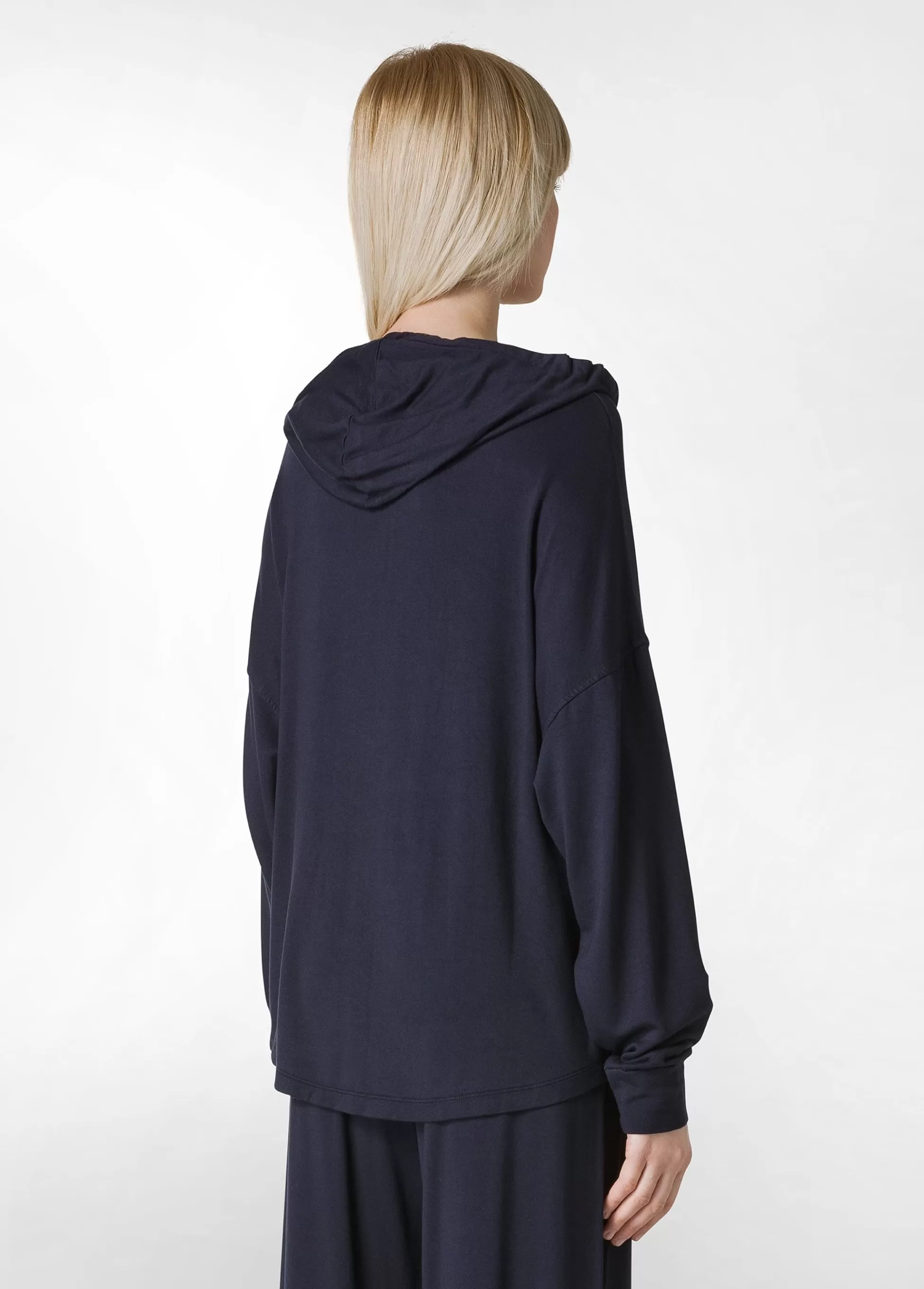 Donna DEHA Felpe & Maglieria*Felpa Comfort Di Viscosa Zip E Cappuccio Blu
