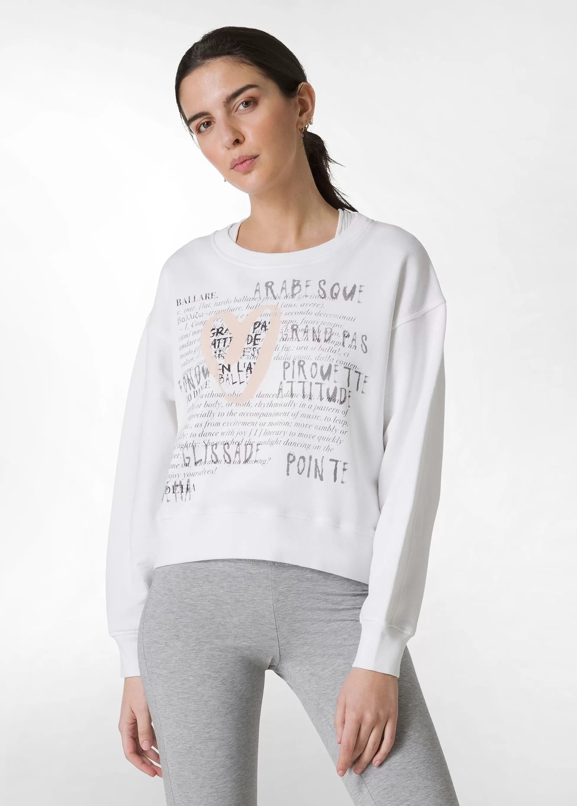 Donna DEHA Felpe & Maglieria*Felpa Girocollo Comfy Con Grafica Bianco