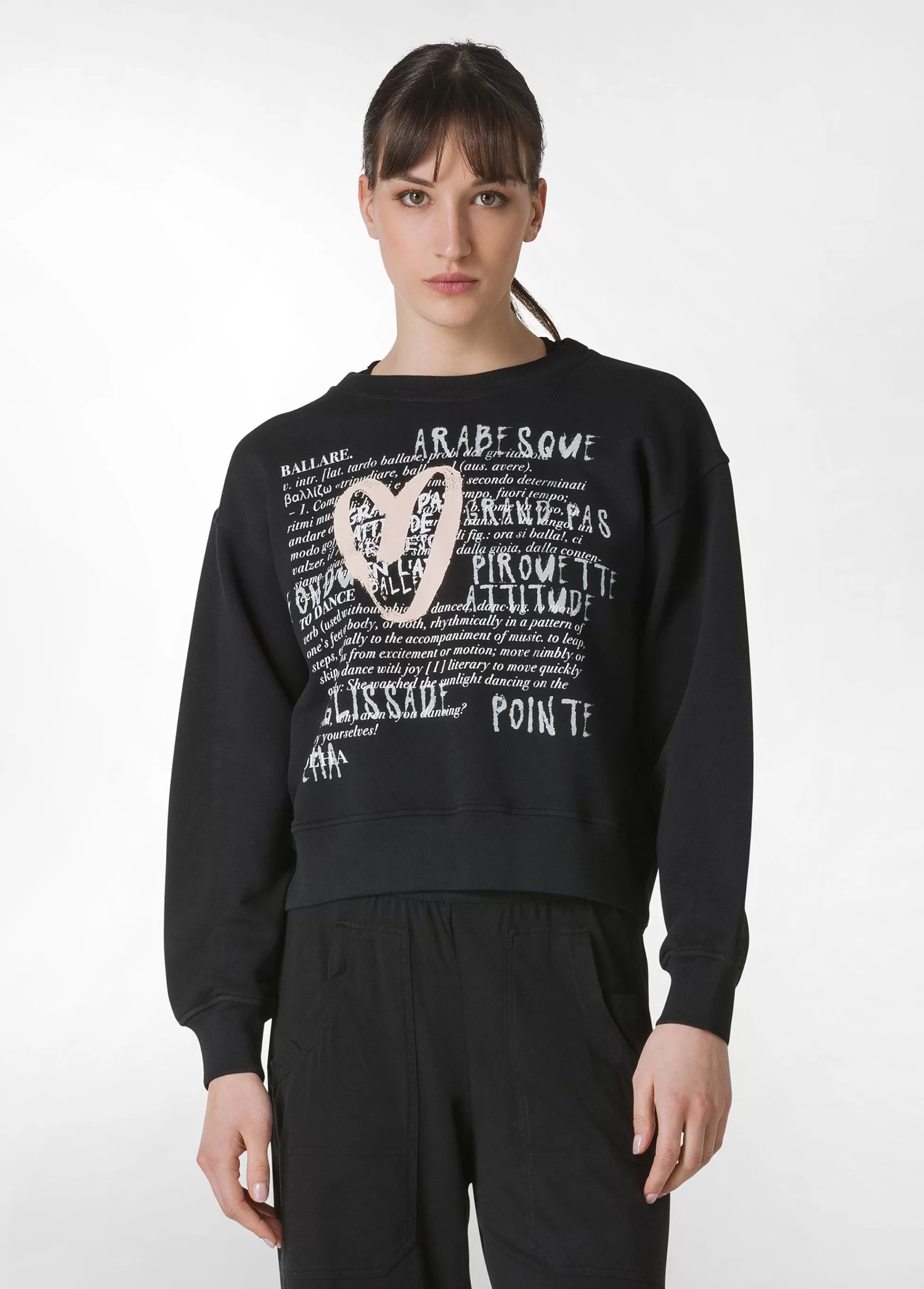 Donna DEHA Felpe & Maglieria*Felpa Girocollo Comfy Con Grafica Nero
