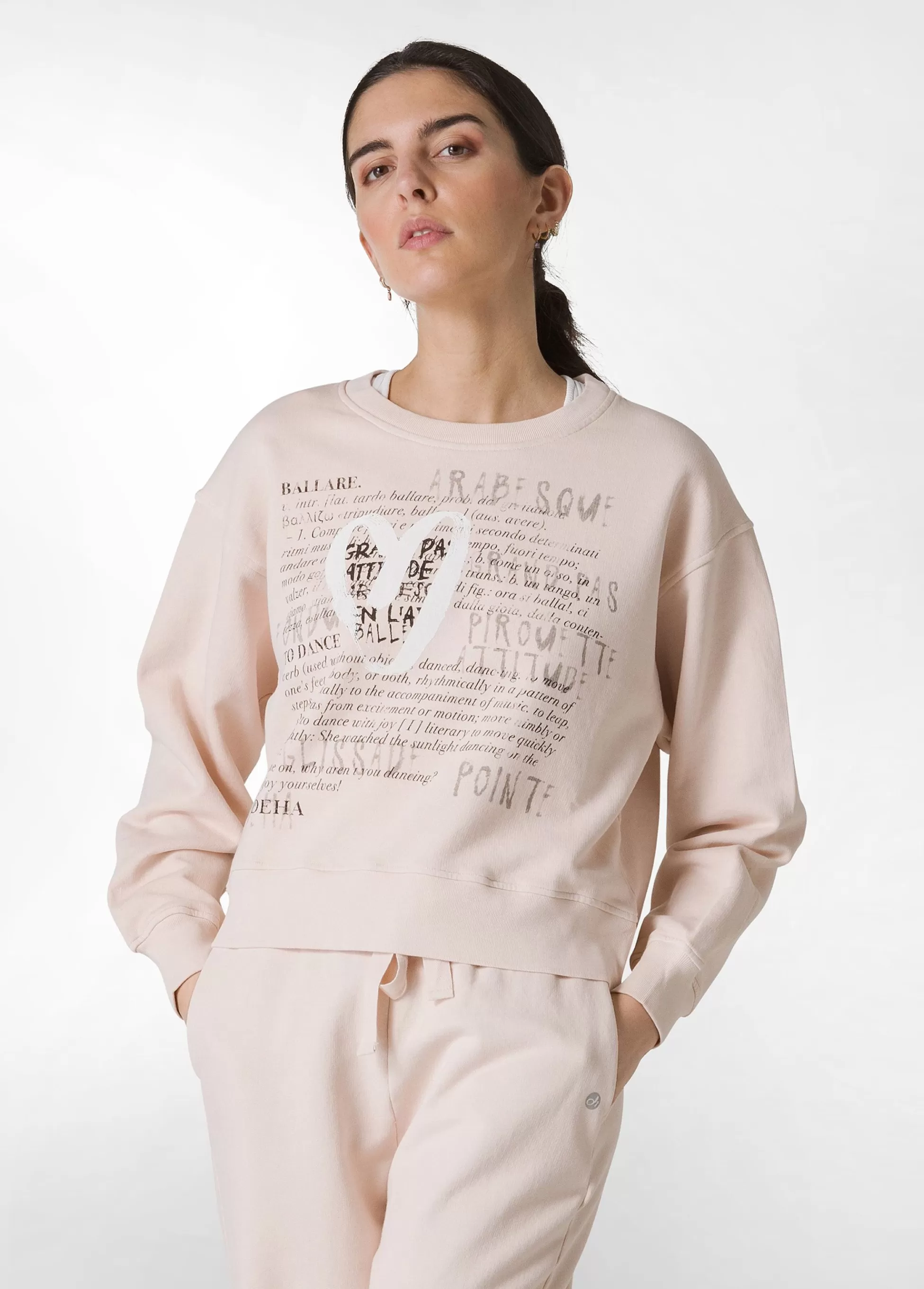 Donna DEHA Felpe & Maglieria*Felpa Girocollo Comfy Con Grafica Rosa
