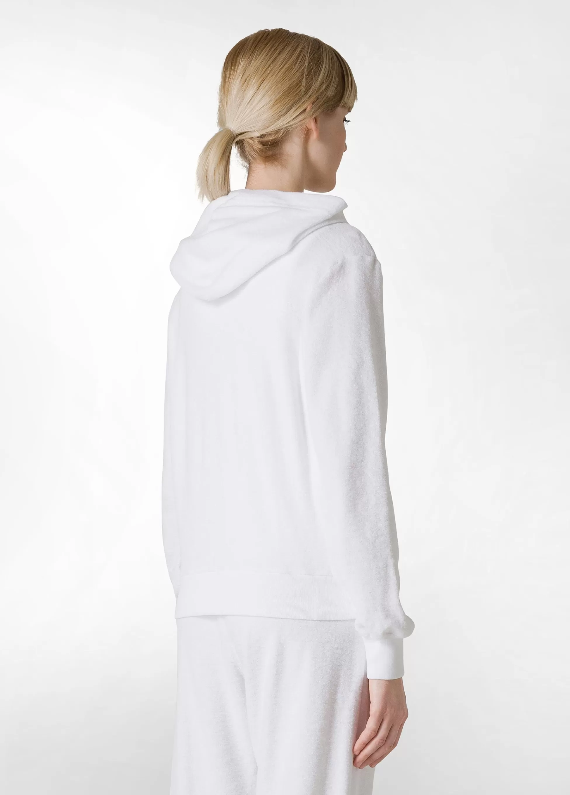 Donna DEHA Felpe & Maglieria*Felpa In Spugna Zip E Cappuccio Bianco