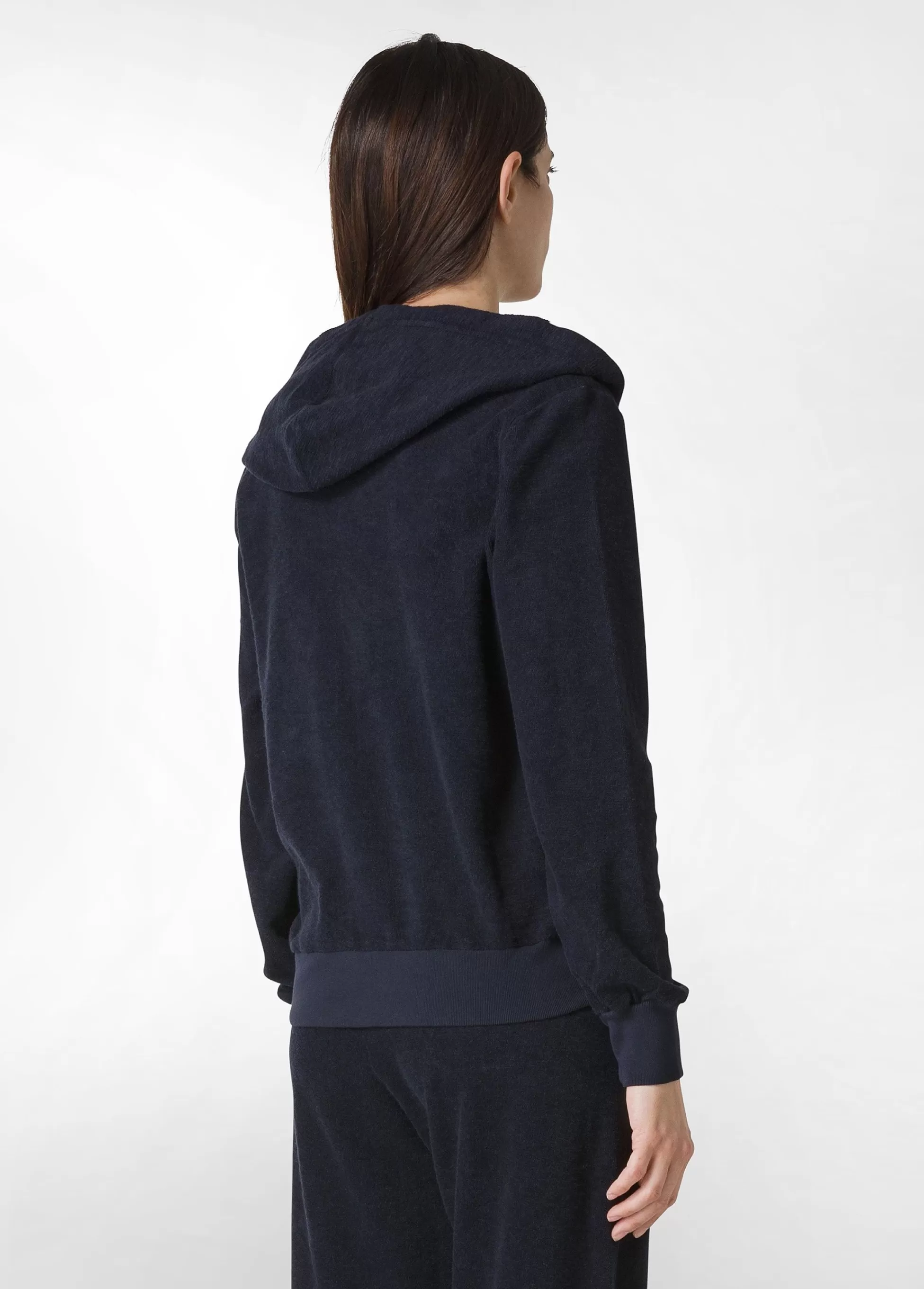Donna DEHA Felpe & Maglieria*Felpa In Spugna Zip E Cappuccio Blu