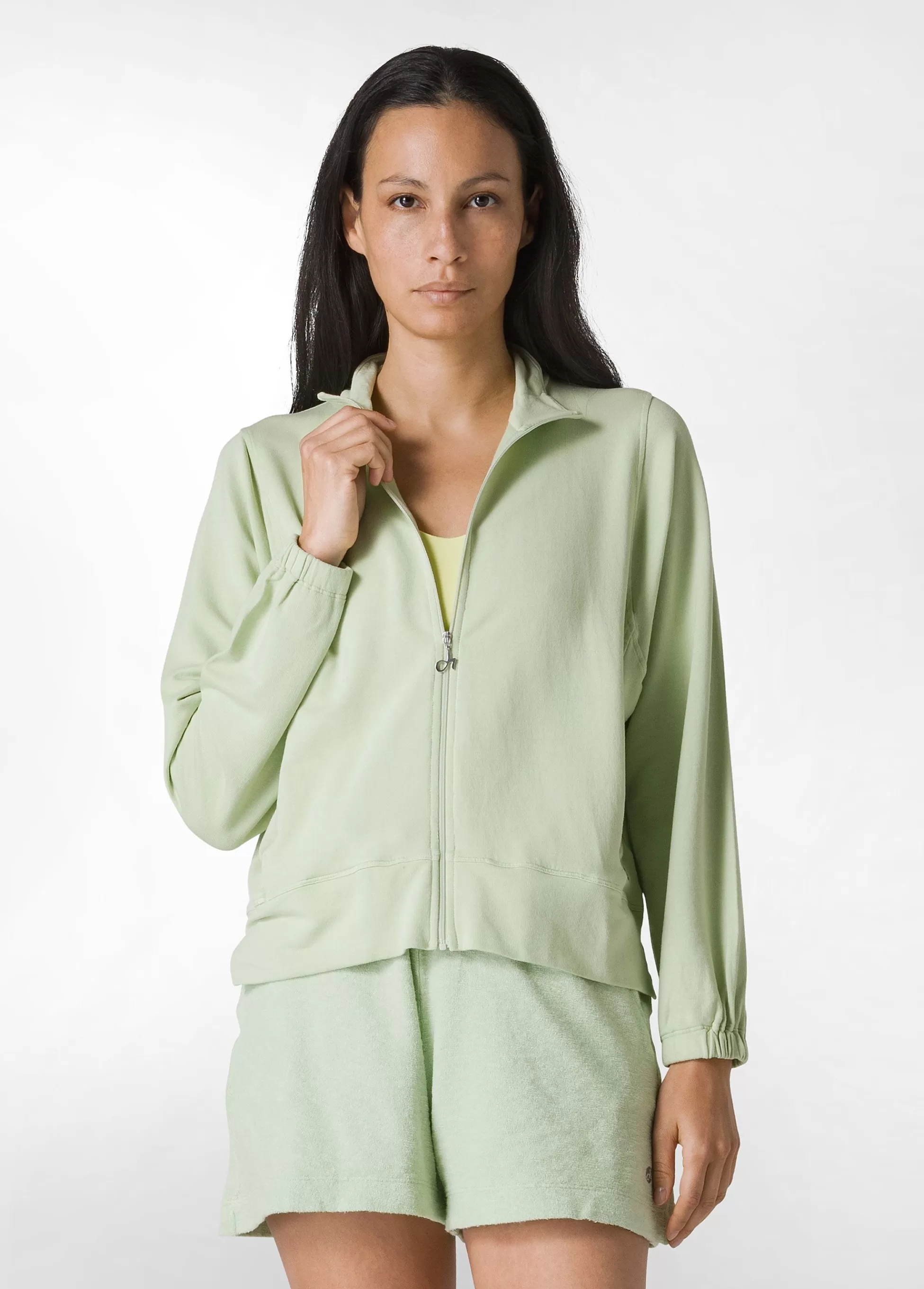 Donna DEHA Felpe & Maglieria*Felpa Leggera Misto Viscosa Con Zip Verde