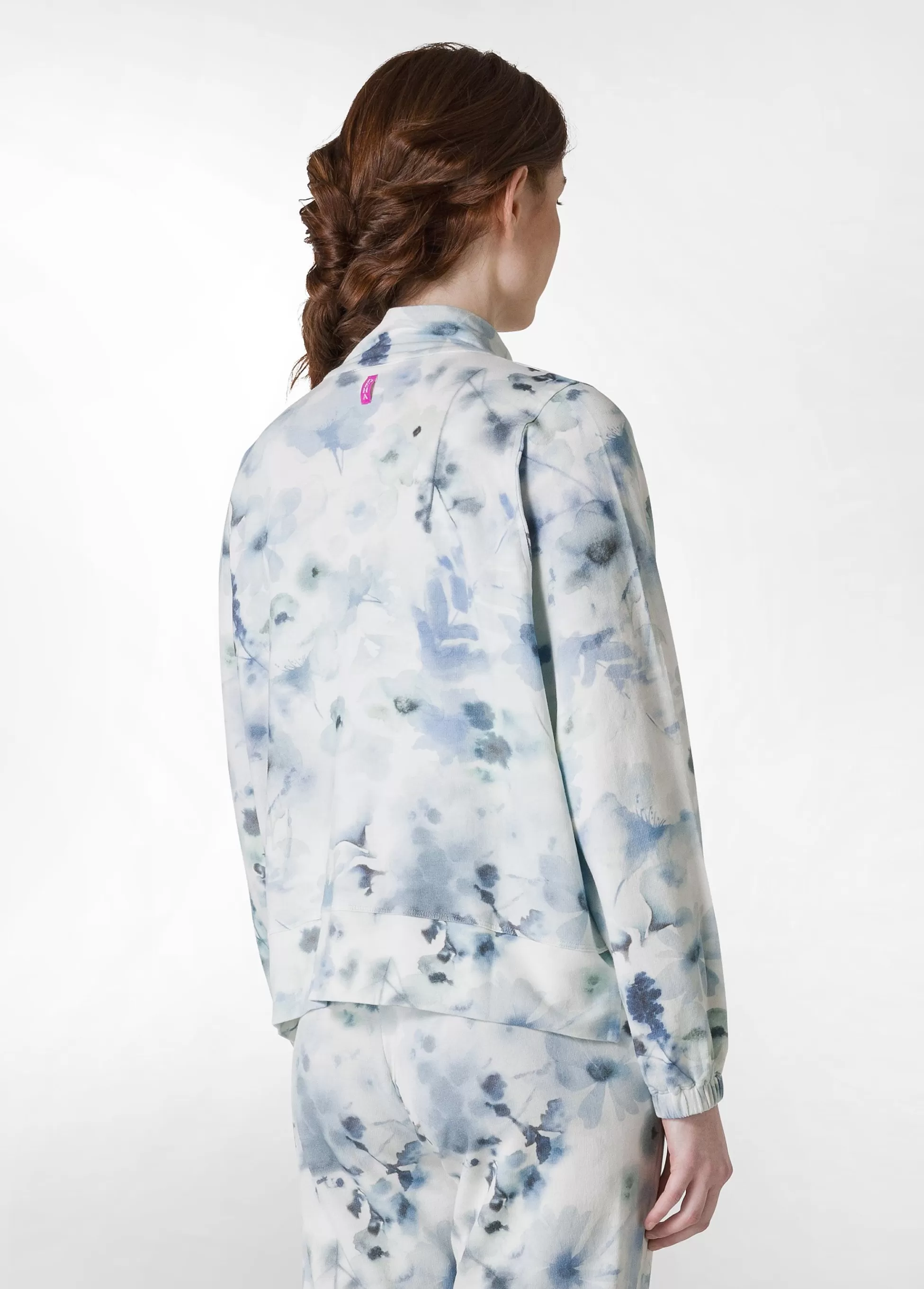 Donna DEHA Felpe & Maglieria*Felpa Leggera Misto Viscosa Stampata Con Zip Blu