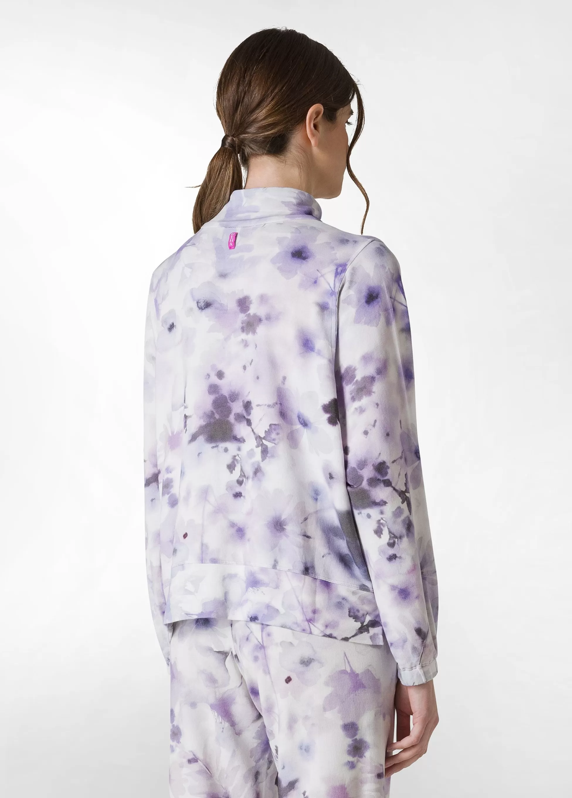 Donna DEHA Felpe & Maglieria*Felpa Leggera Misto Viscosa Stampata Con Zip Viola
