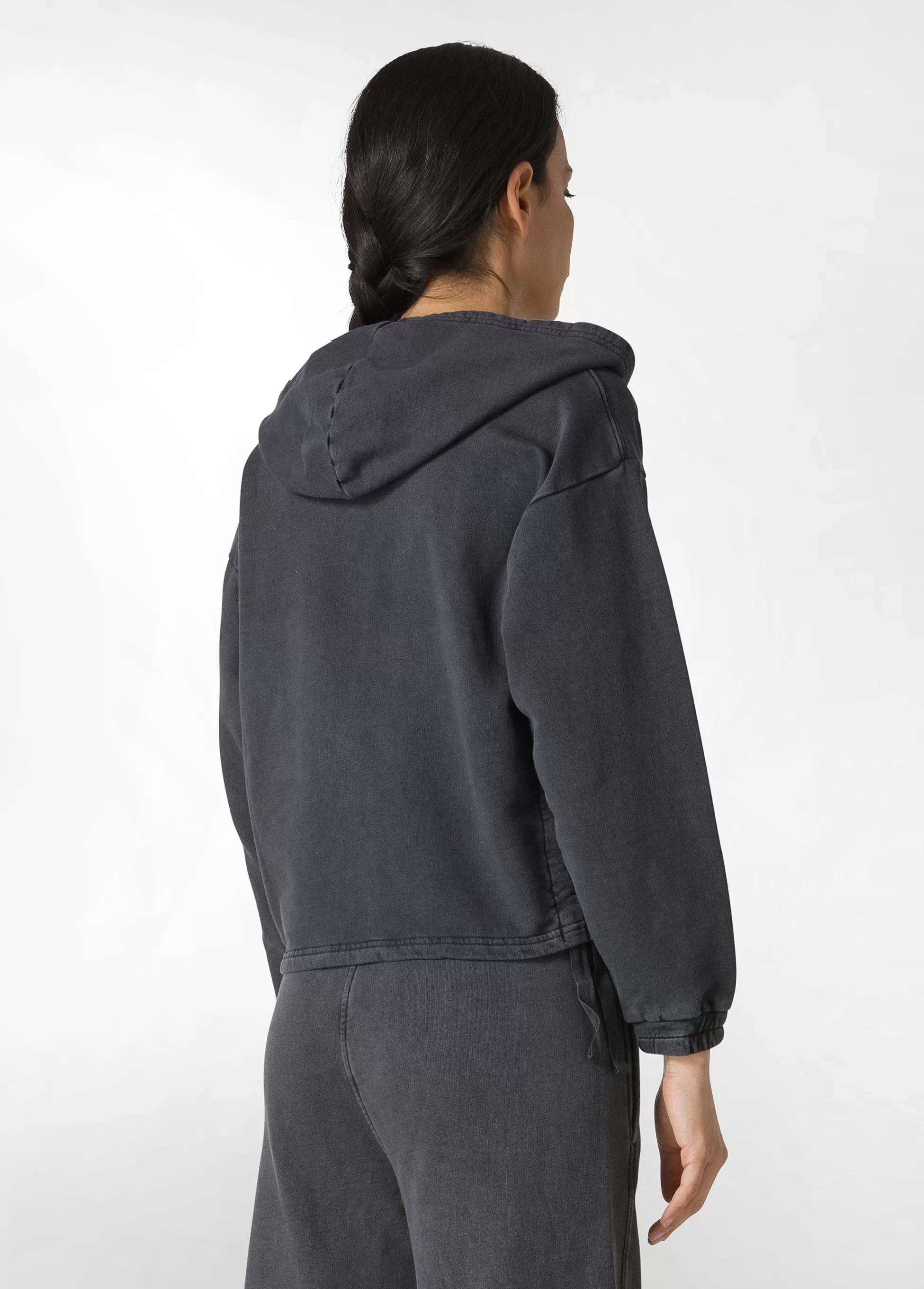 Donna DEHA Felpe & Maglieria*Felpa Marmorizzata Cappuccio E Zip Nero