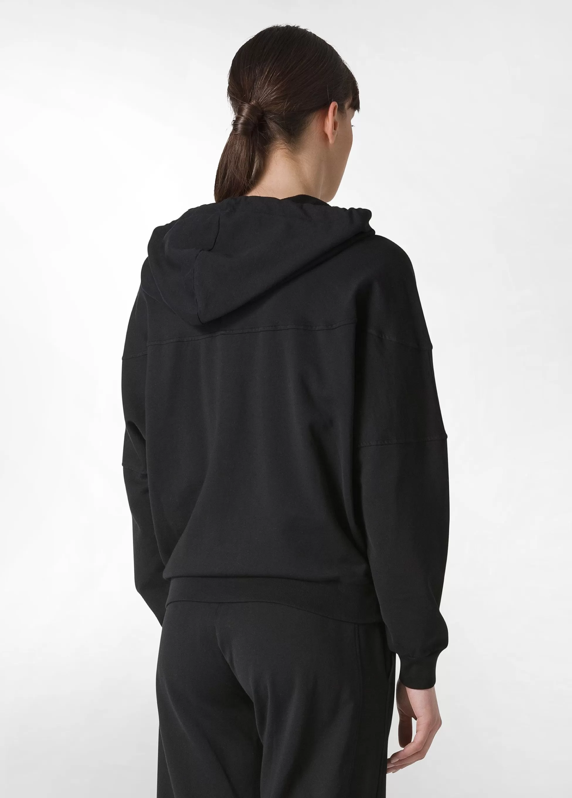 Donna DEHA Felpe & Maglieria*Felpa Organica Ampia Zip E Cappuccio Nero