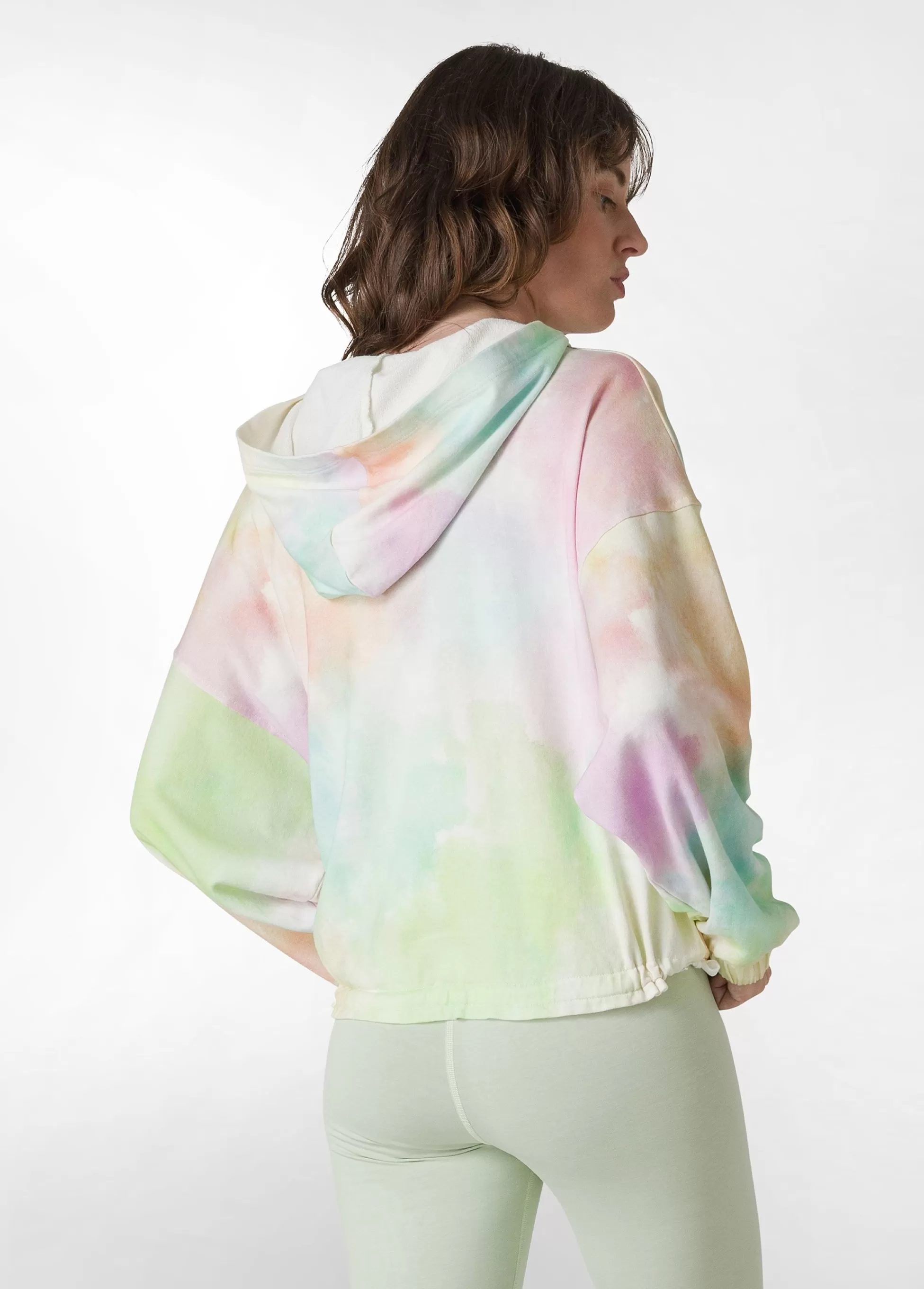 Donna DEHA Felpe & Maglieria*Felpa Organica Stampa Fade Away Zip E Cappuccio