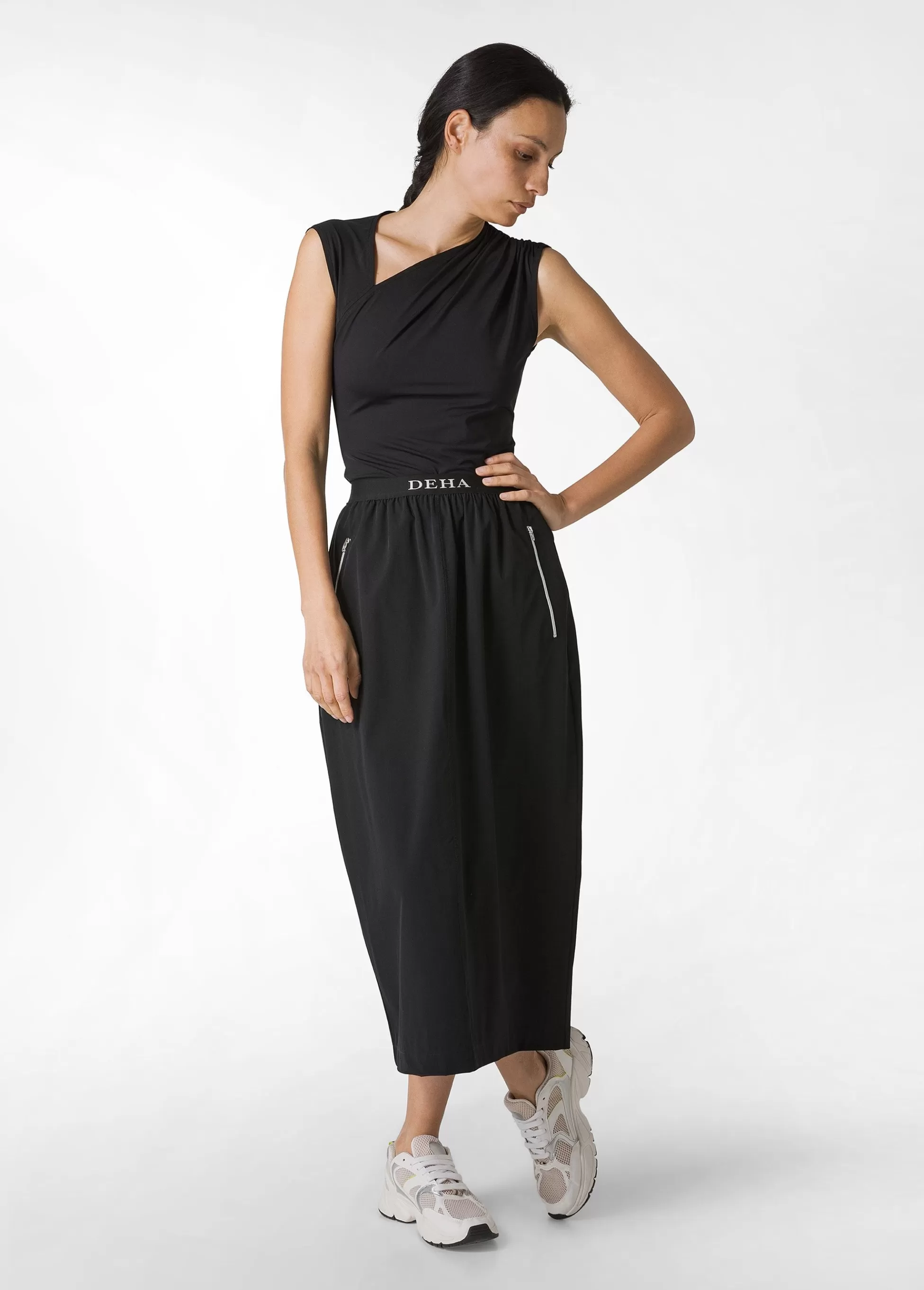 Donna DEHA Vestiti, Gonne E Tute*Gonna In Nylon Con Logo Nero