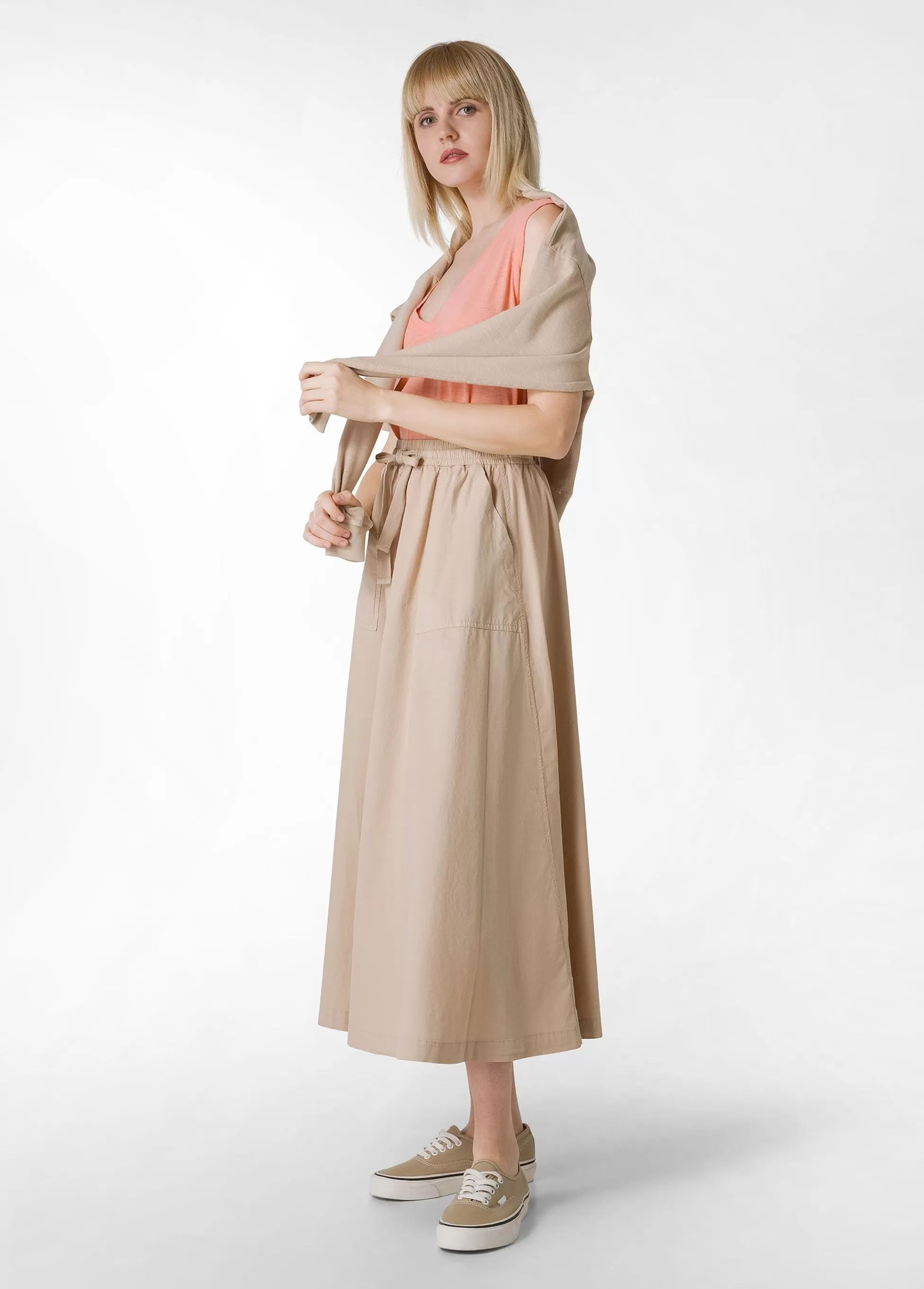 Donna DEHA Vestiti, Gonne E Tute*Gonna Lunga In Popeline Beige