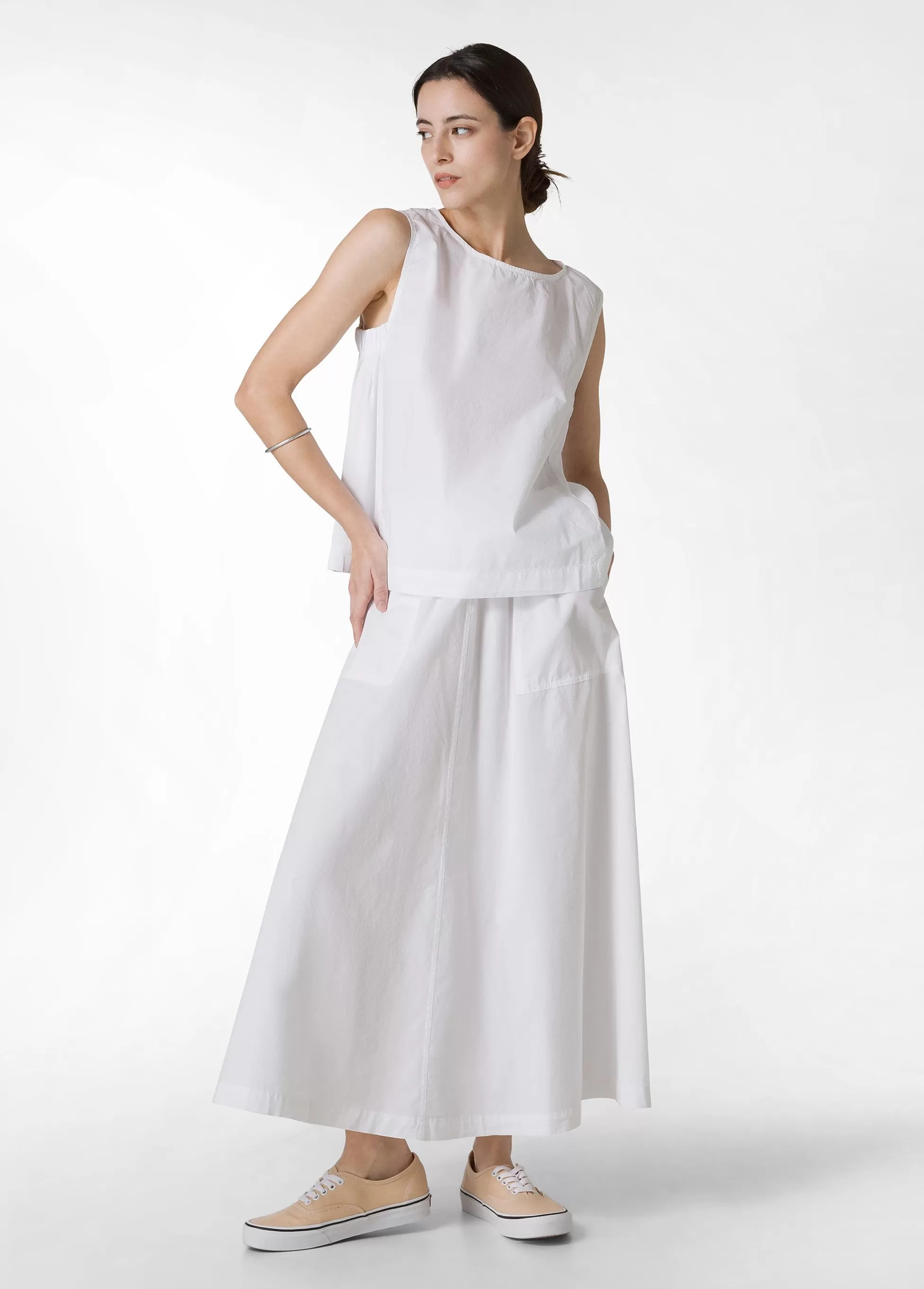 Donna DEHA Vestiti, Gonne E Tute*Gonna Lunga In Popeline Bianco