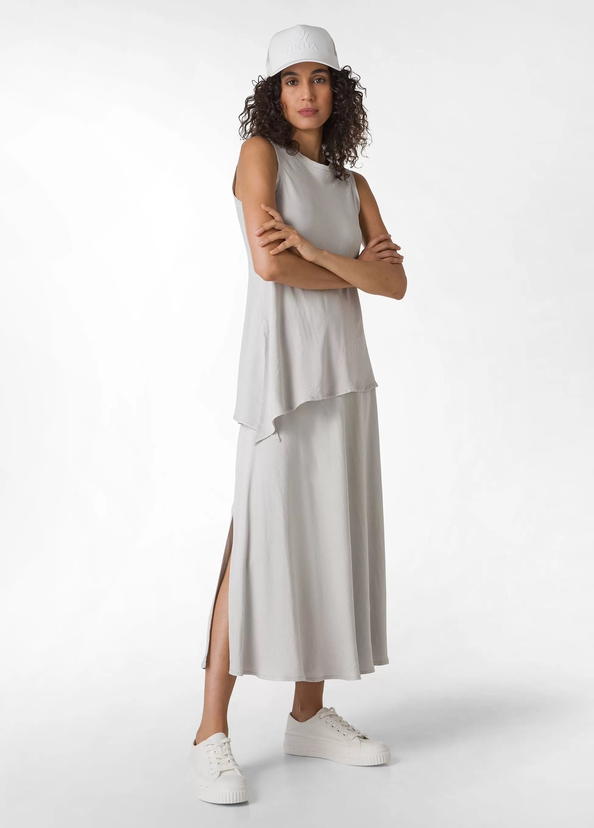 Donna DEHA Vestiti, Gonne E Tute*Gonna Lunga In Raso Grigio
