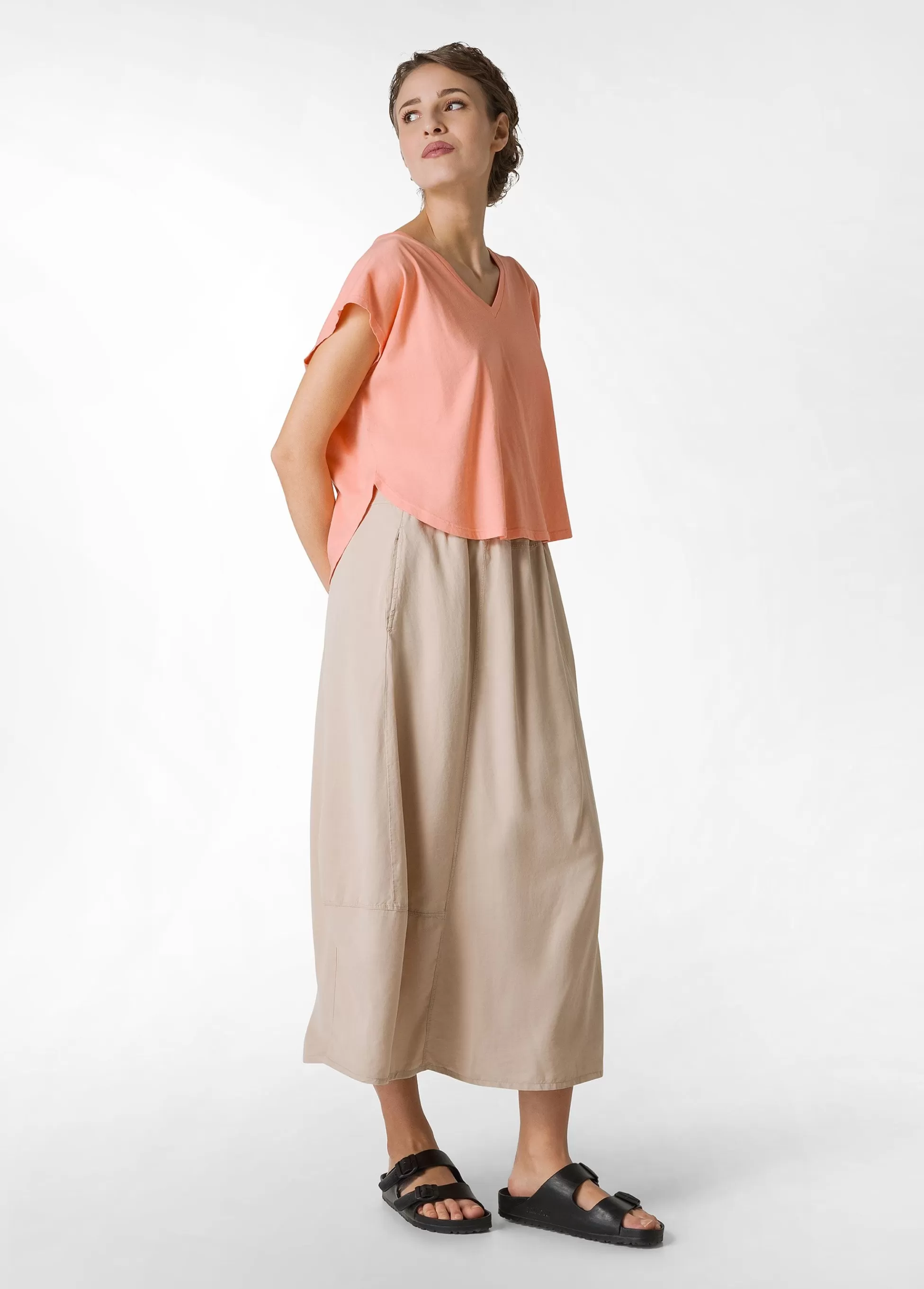 Donna DEHA Vestiti, Gonne E Tute*Gonna Lunga In Twill Tencel Beige