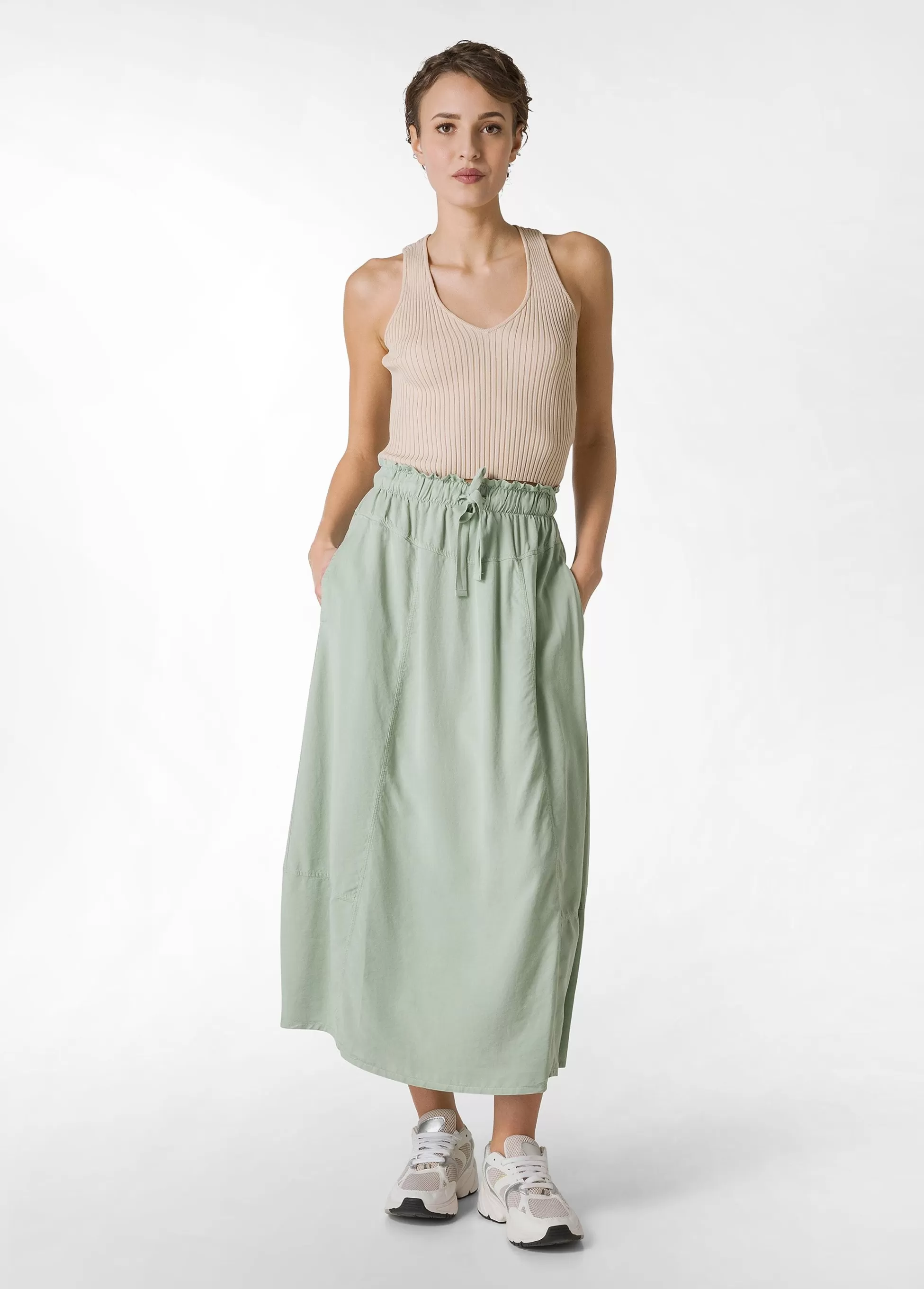 Donna DEHA Vestiti, Gonne E Tute*Gonna Lunga In Twill Tencel Verde