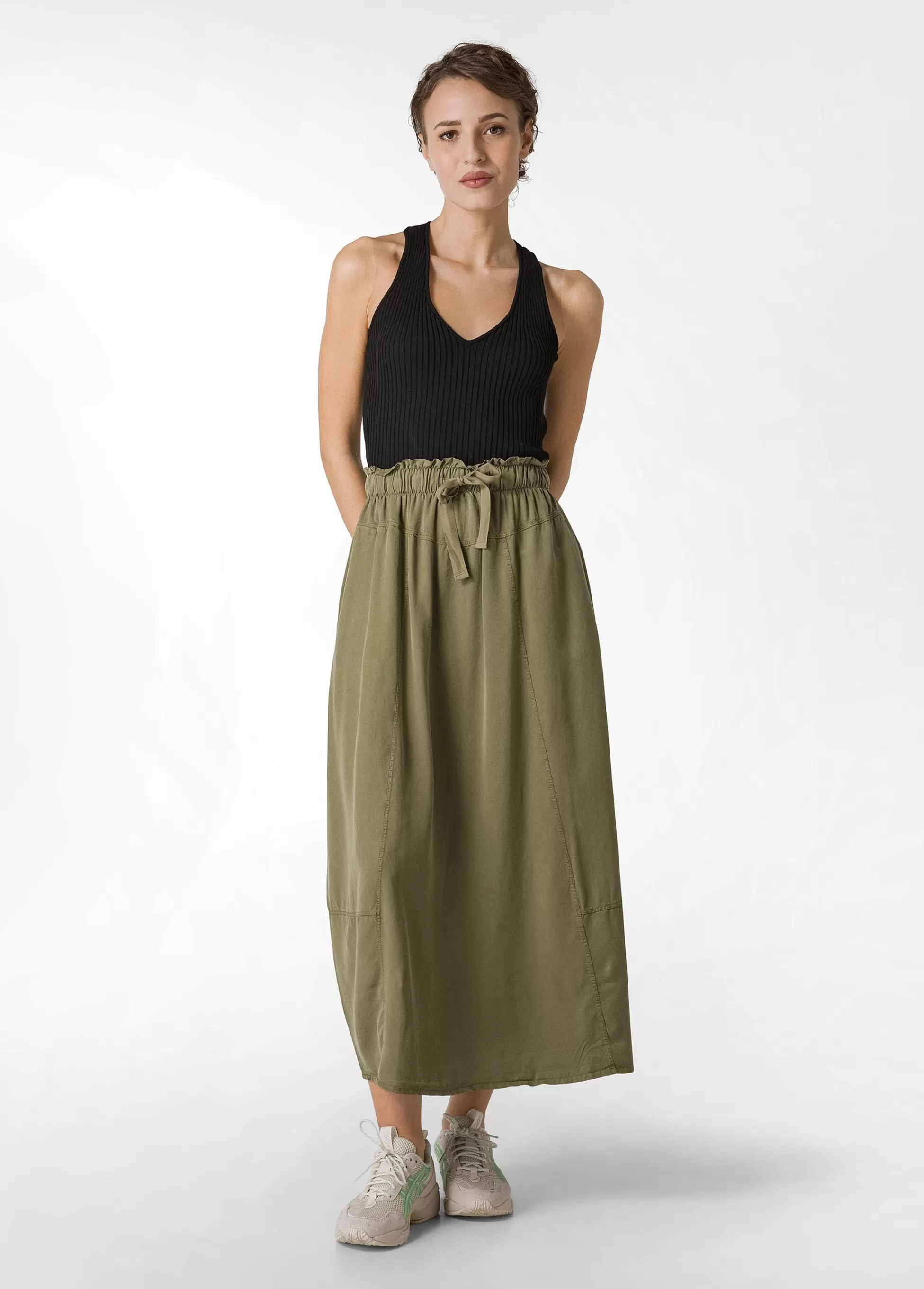Donna DEHA Vestiti, Gonne E Tute*Gonna Lunga In Twill Tencel Verde