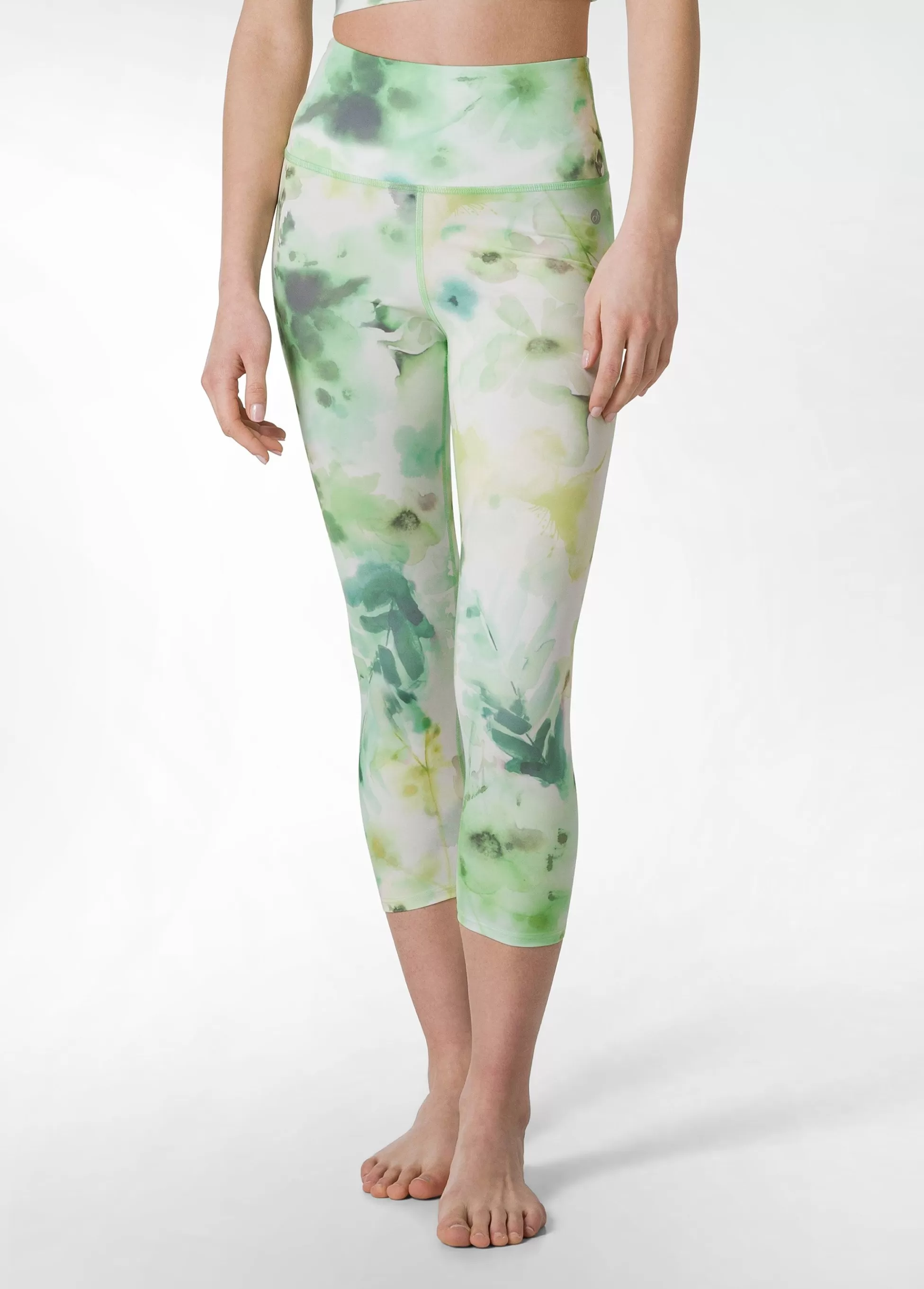 Donna DEHA Leggings & Pantaloni Sportivi*Leggings 7/8 In Microfibra Riciclata Stampata Verd
