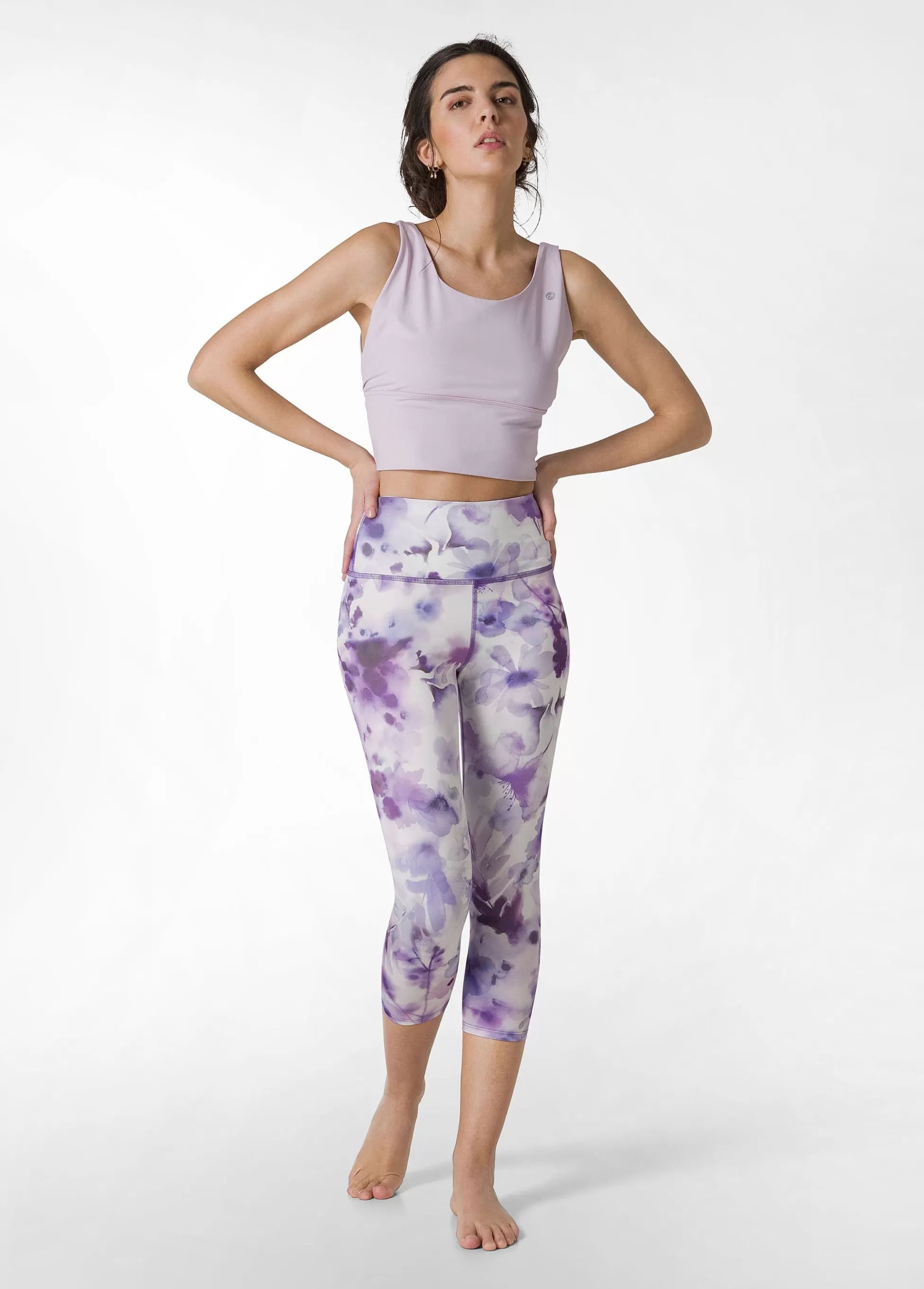Donna DEHA Leggings & Pantaloni Sportivi*Leggings 7/8 In Microfibra Riciclata Stampata Viol