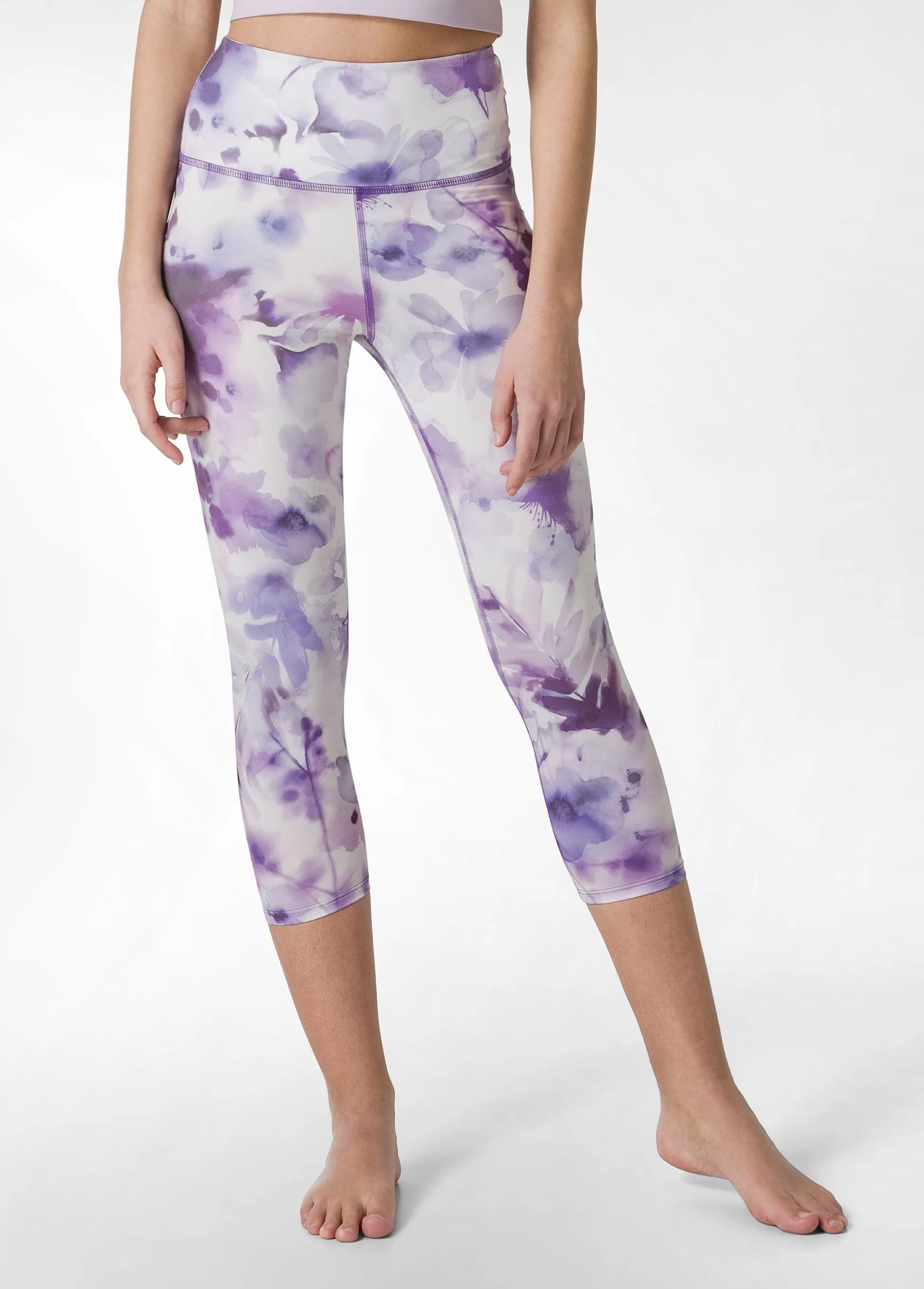 Donna DEHA Leggings & Pantaloni Sportivi*Leggings 7/8 In Microfibra Riciclata Stampata Viol