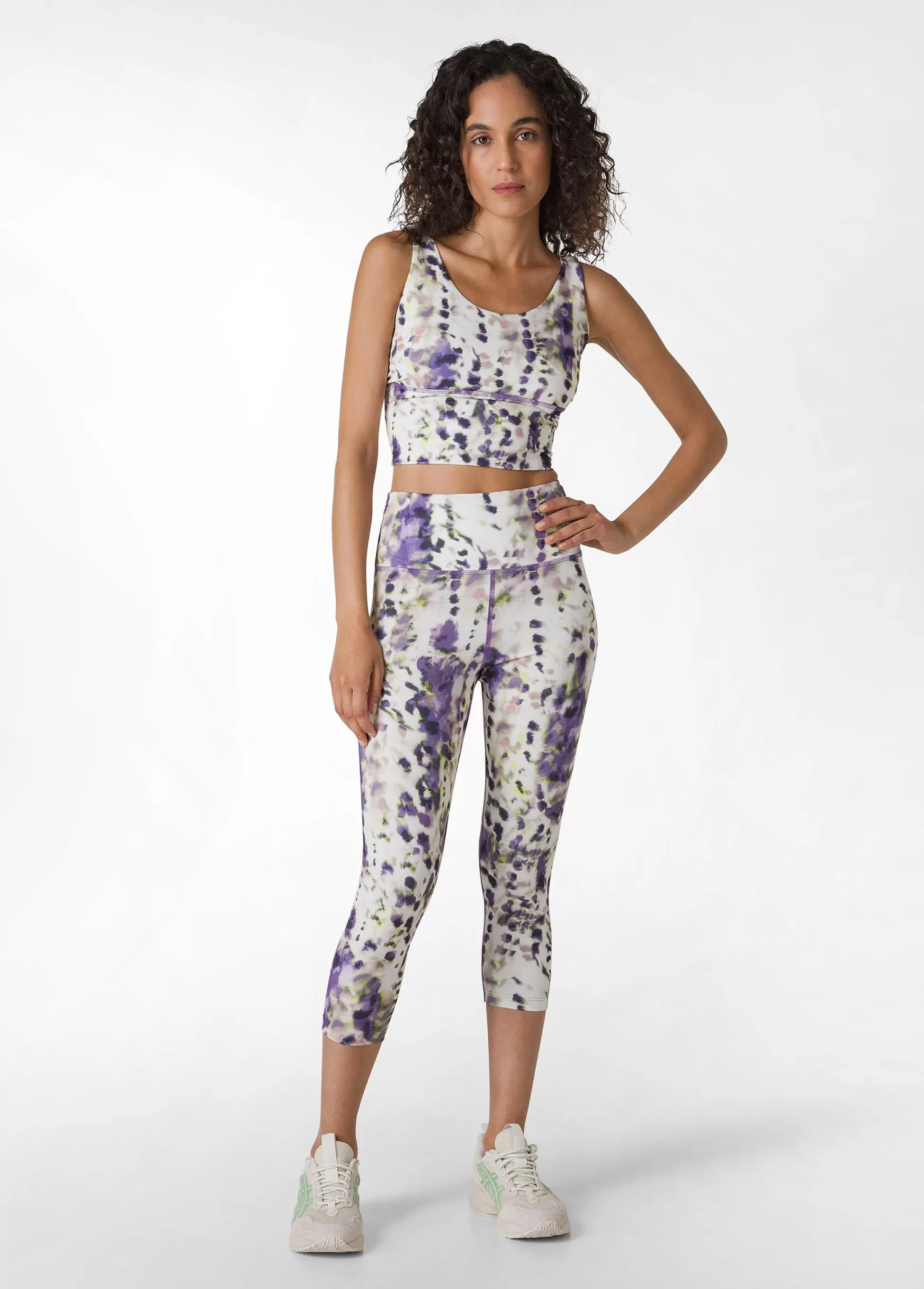 Donna DEHA Leggings & Pantaloni Sportivi*Leggings 7/8 In Microfibra Riciclata Stampata Viola