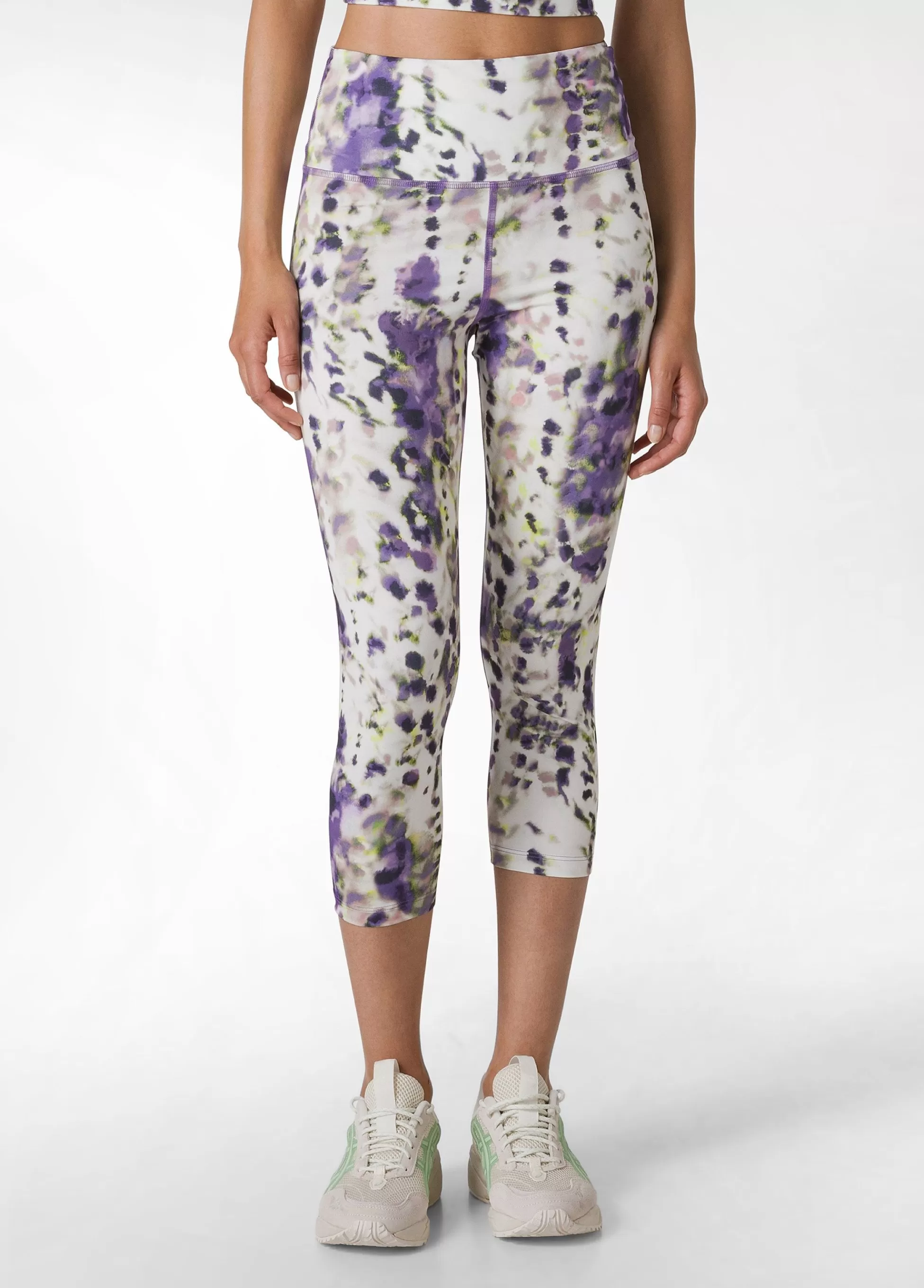 Donna DEHA Leggings & Pantaloni Sportivi*Leggings 7/8 In Microfibra Riciclata Stampata Viola