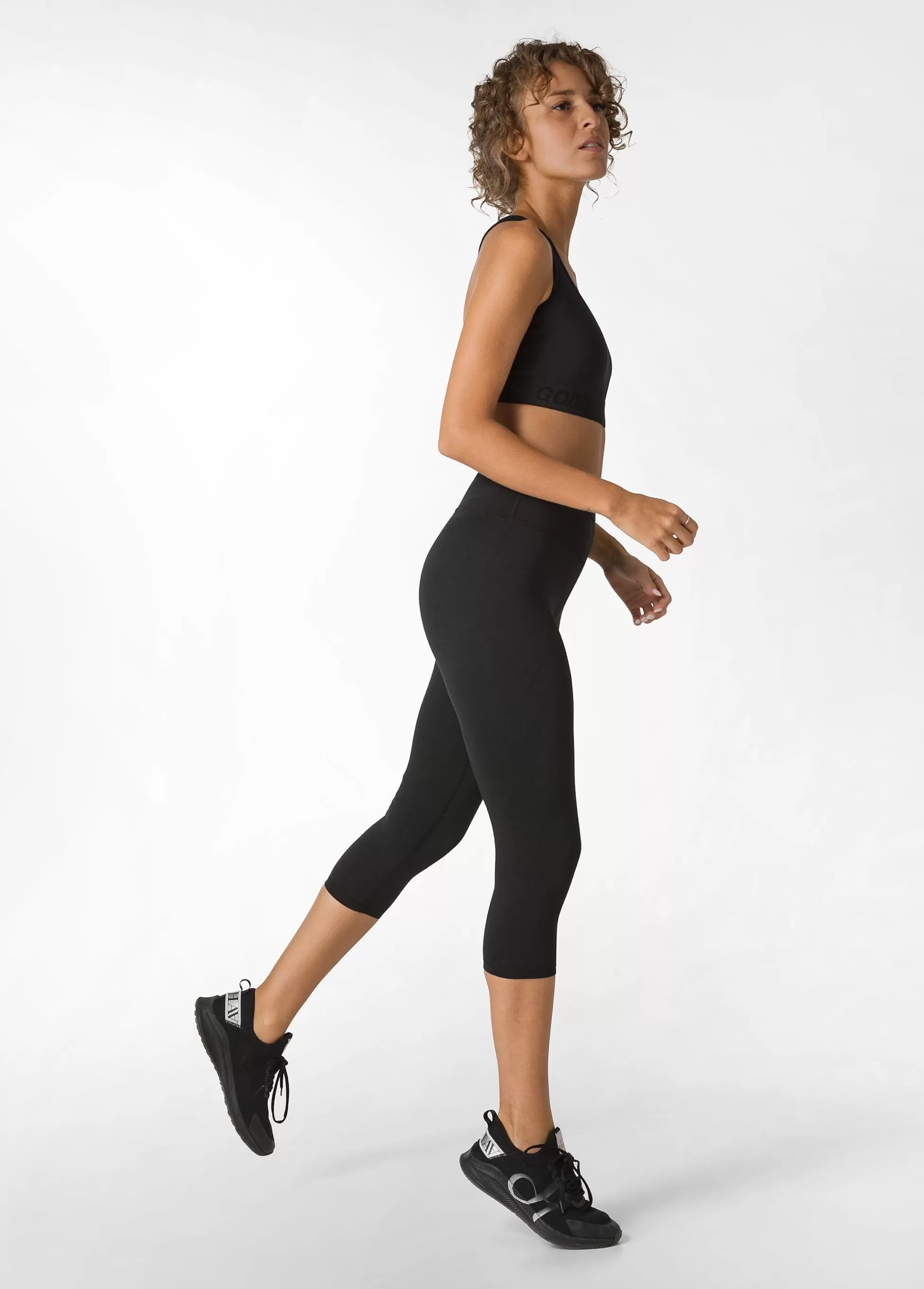 Donna DEHA Leggings & Pantaloni Sportivi*Leggings 7/8 Jersey-Stretch Nero