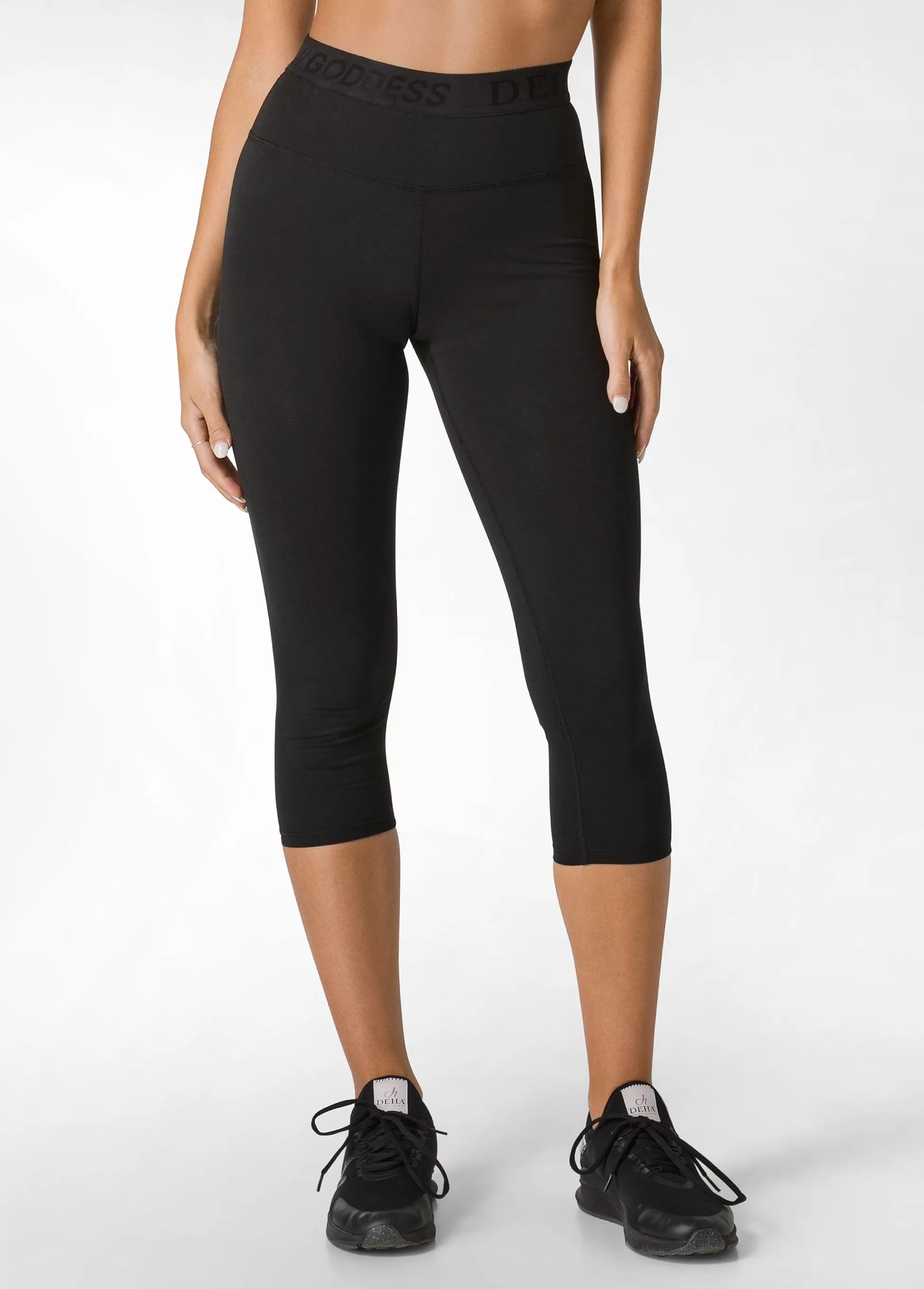Donna DEHA Leggings & Pantaloni Sportivi*Leggings 7/8 Jersey-Stretch Nero