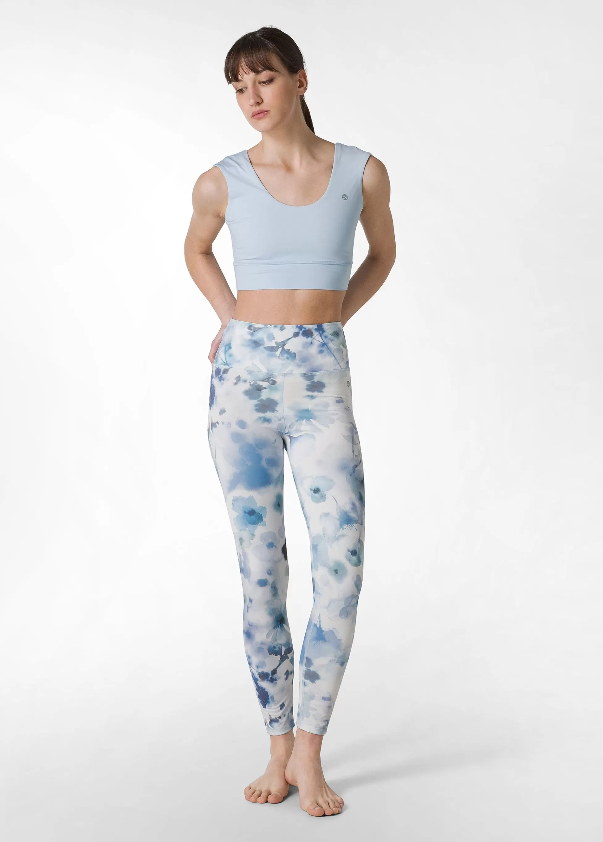 Donna DEHA Leggings & Pantaloni Sportivi*Leggings Yoga In Microfibra Riciclata Stampata Blu