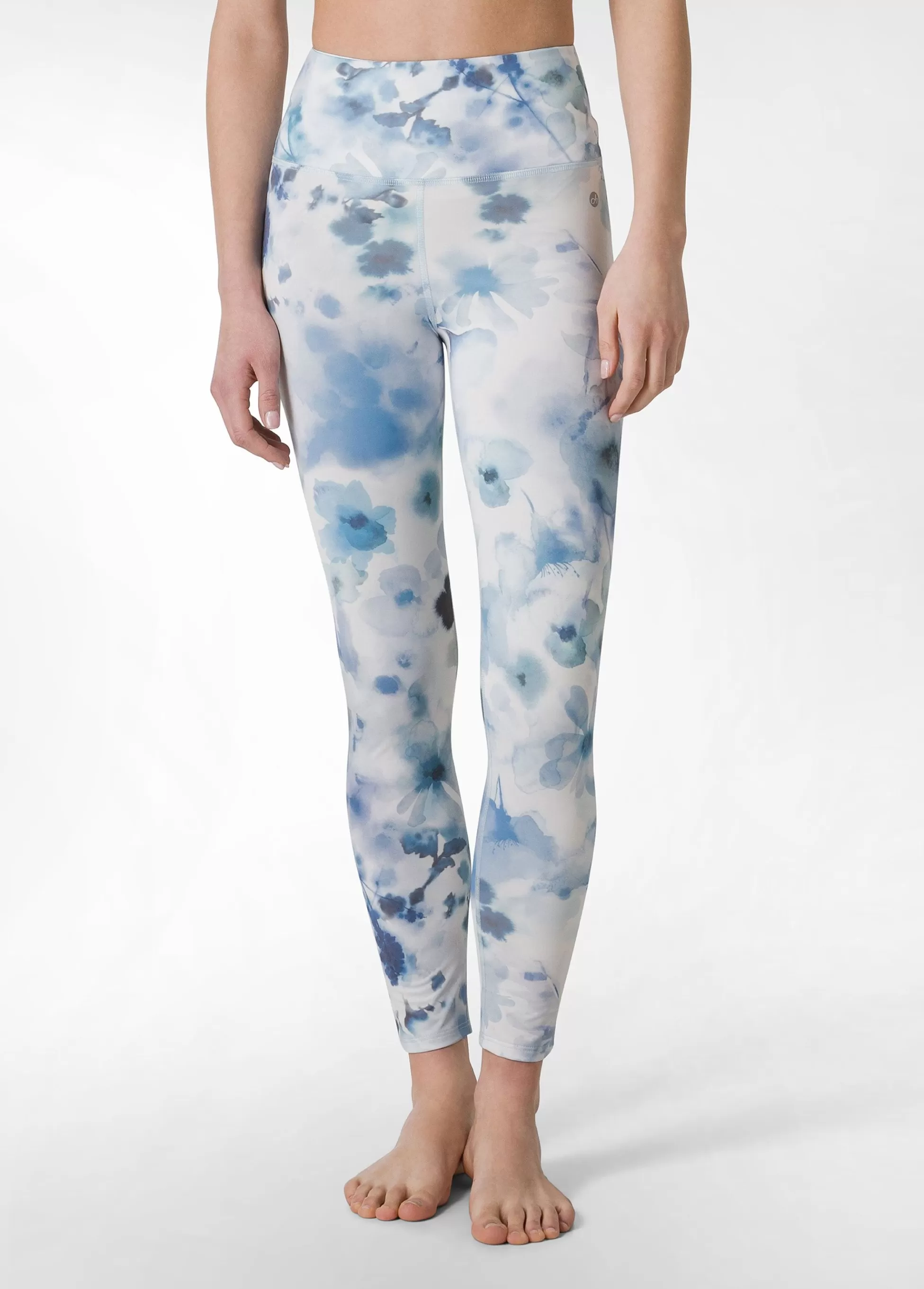 Donna DEHA Leggings & Pantaloni Sportivi*Leggings Yoga In Microfibra Riciclata Stampata Blu
