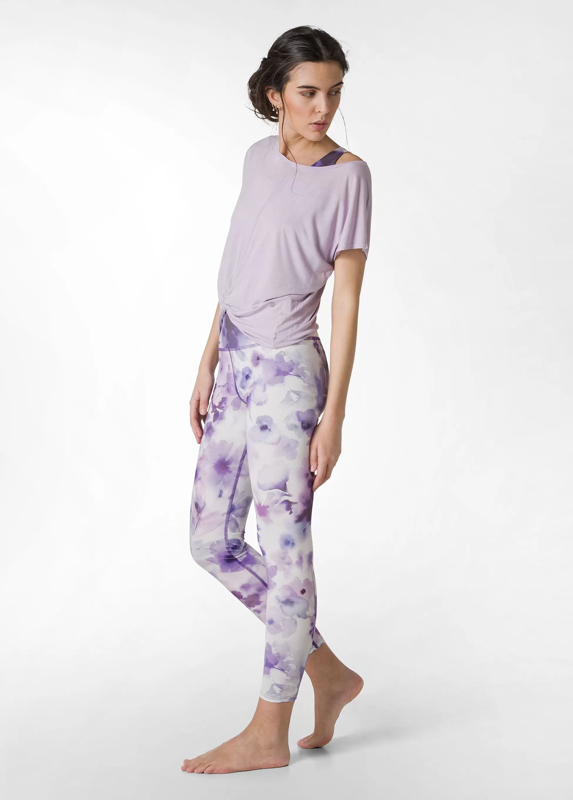 Donna DEHA Leggings & Pantaloni Sportivi*Leggings Yoga In Microfibra Riciclata Stampata Vio